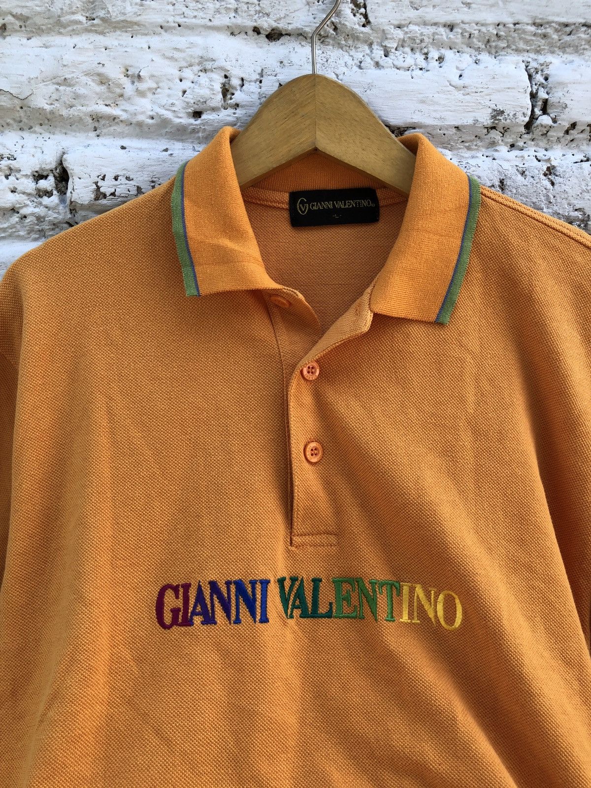 Gianni Valentino × Valentino × Vintage Rare vtg🔥 GIANNI VALENTINO RAINBOW FONT CENTER LOGO Size US L / EU 52-54 / 3 - 1 Thumbnail