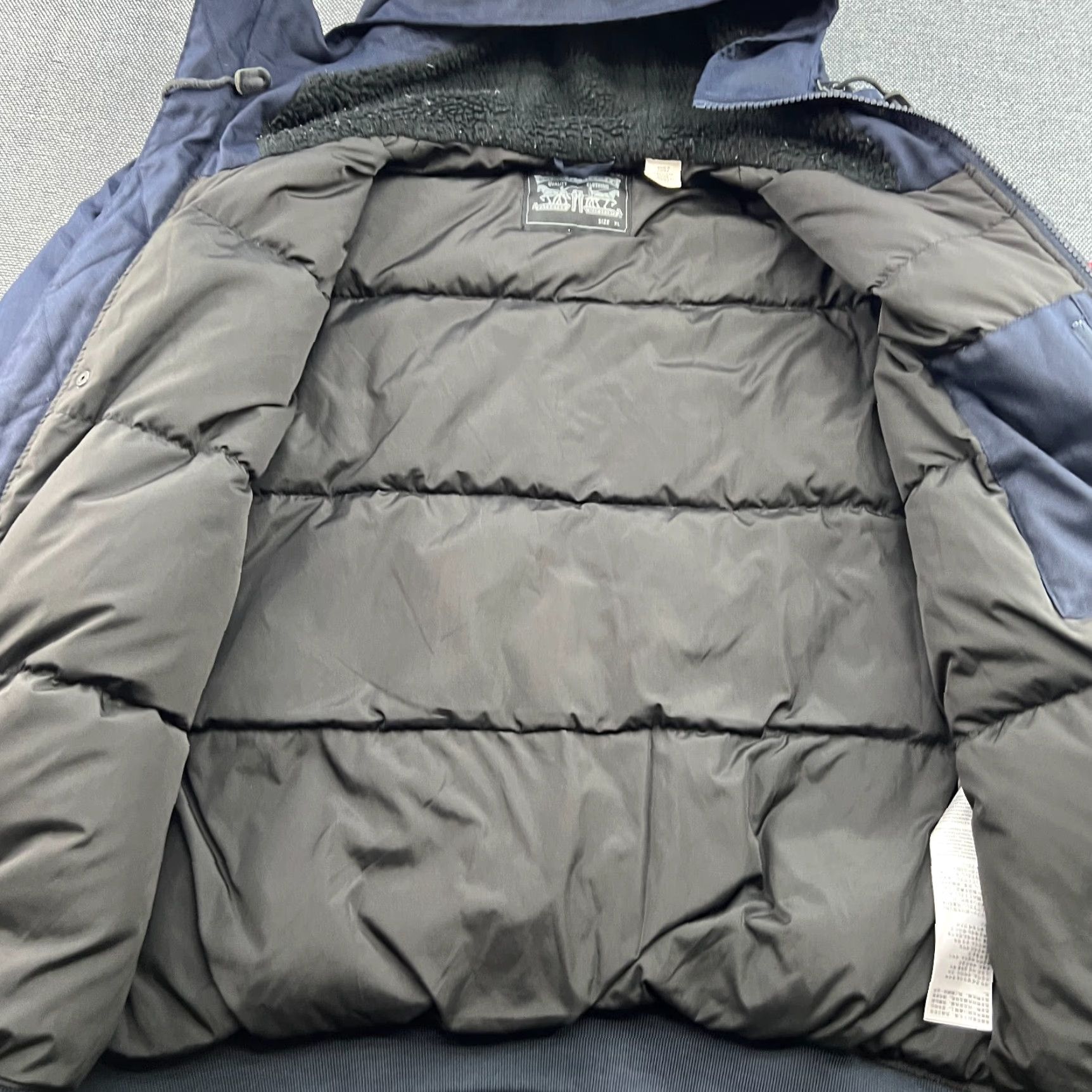 Levi's Levis Jacket Mens XL Black Goose Hooded Down Duck Puffer Full Zip Size US XL / EU 56 / 4 - 6 Thumbnail