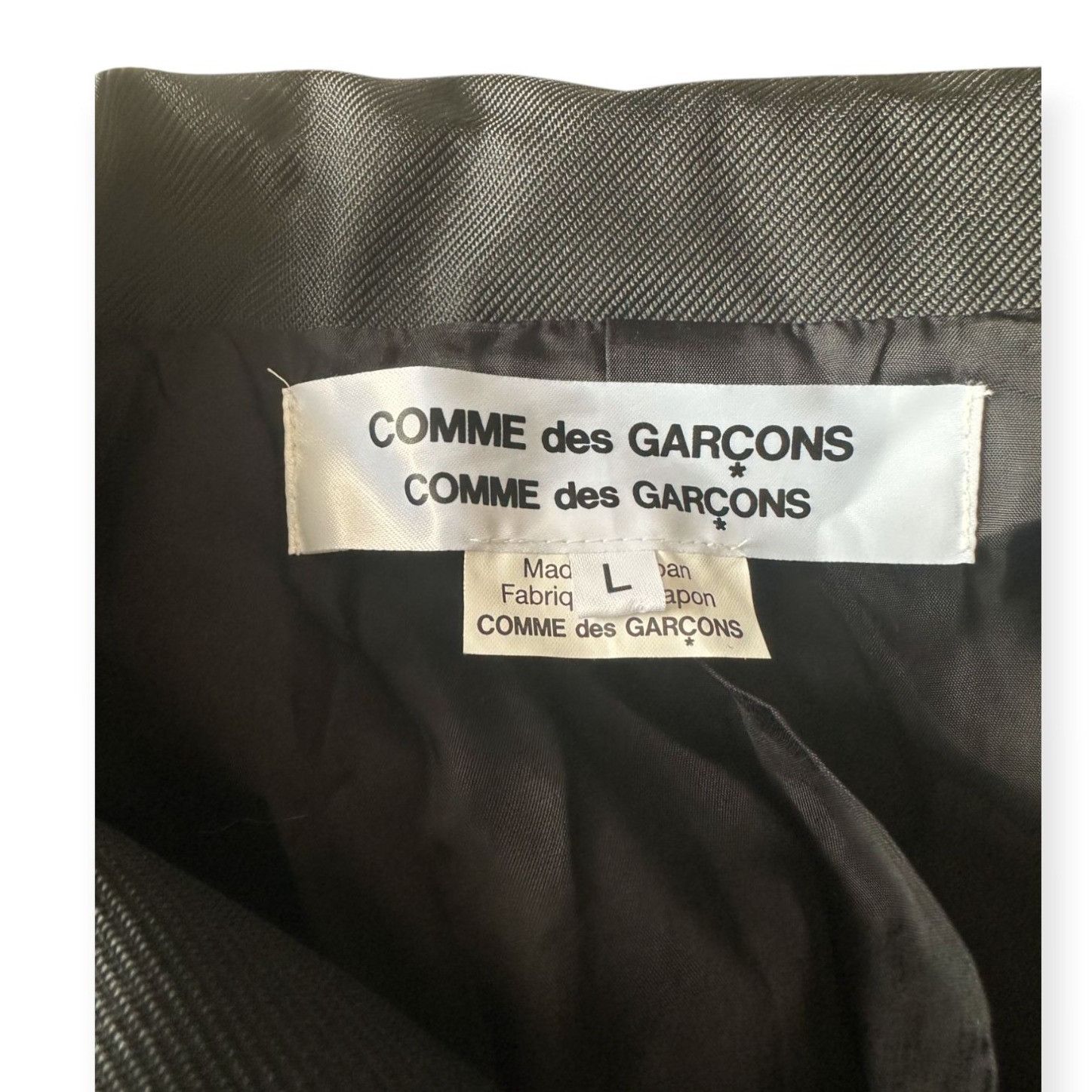 Comme des Garcons Comme des Garçons CDG Polyester Serge Thick Blazer Black, Si Size L / US 10 / IT 46 - 3 Thumbnail
