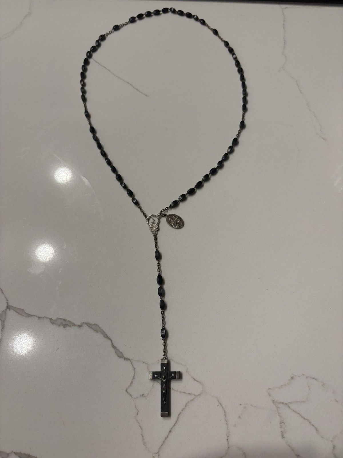 Japanese Brand Vintage Virgin Mary rosary Size 36 - 2 Thumbnail