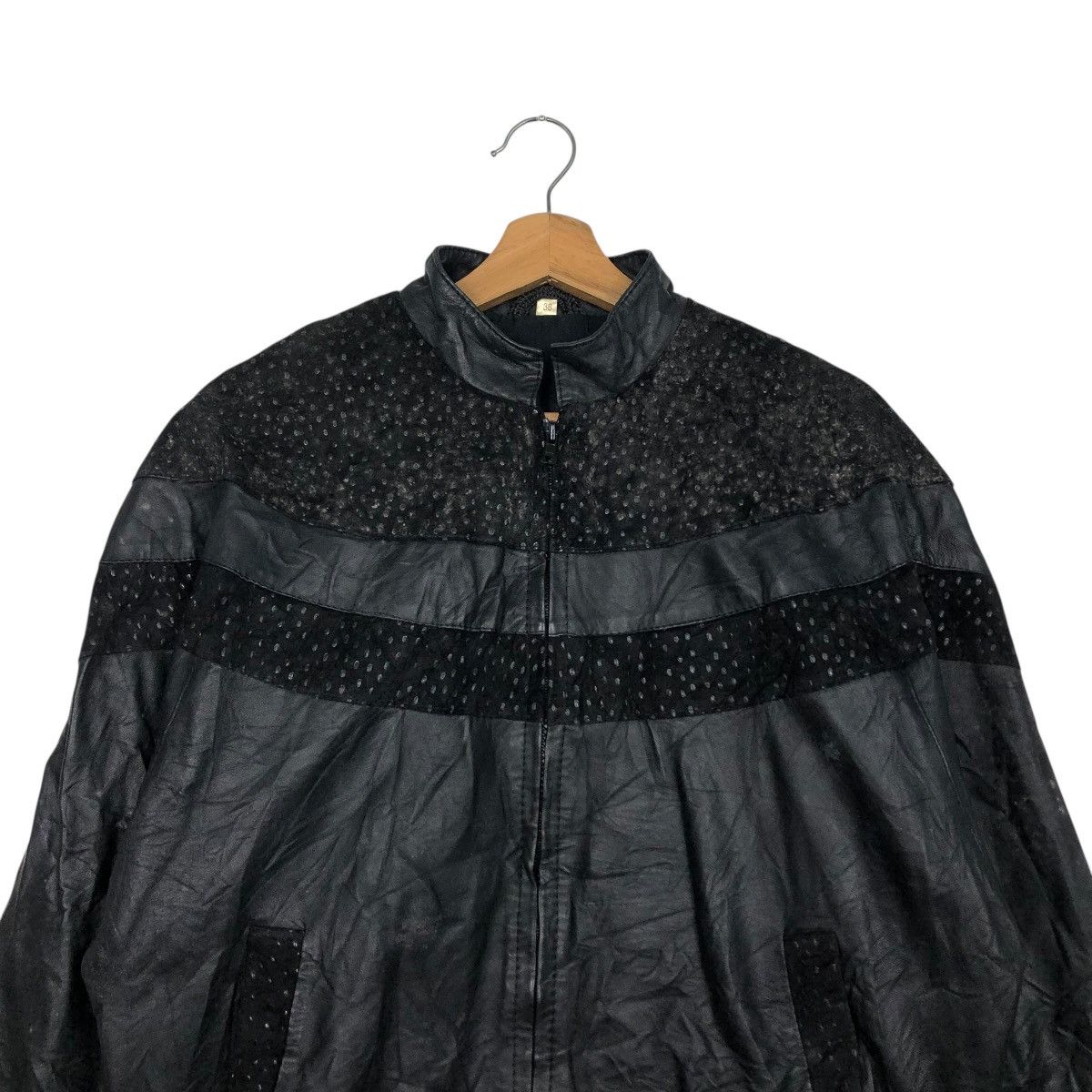 Genuine Leather 🔥VINTAGE UNBRANDED LEATHER BOMBER JACKET ISSEY MIYAKE Size US M / EU 48-50 / 2 - 5 Thumbnail