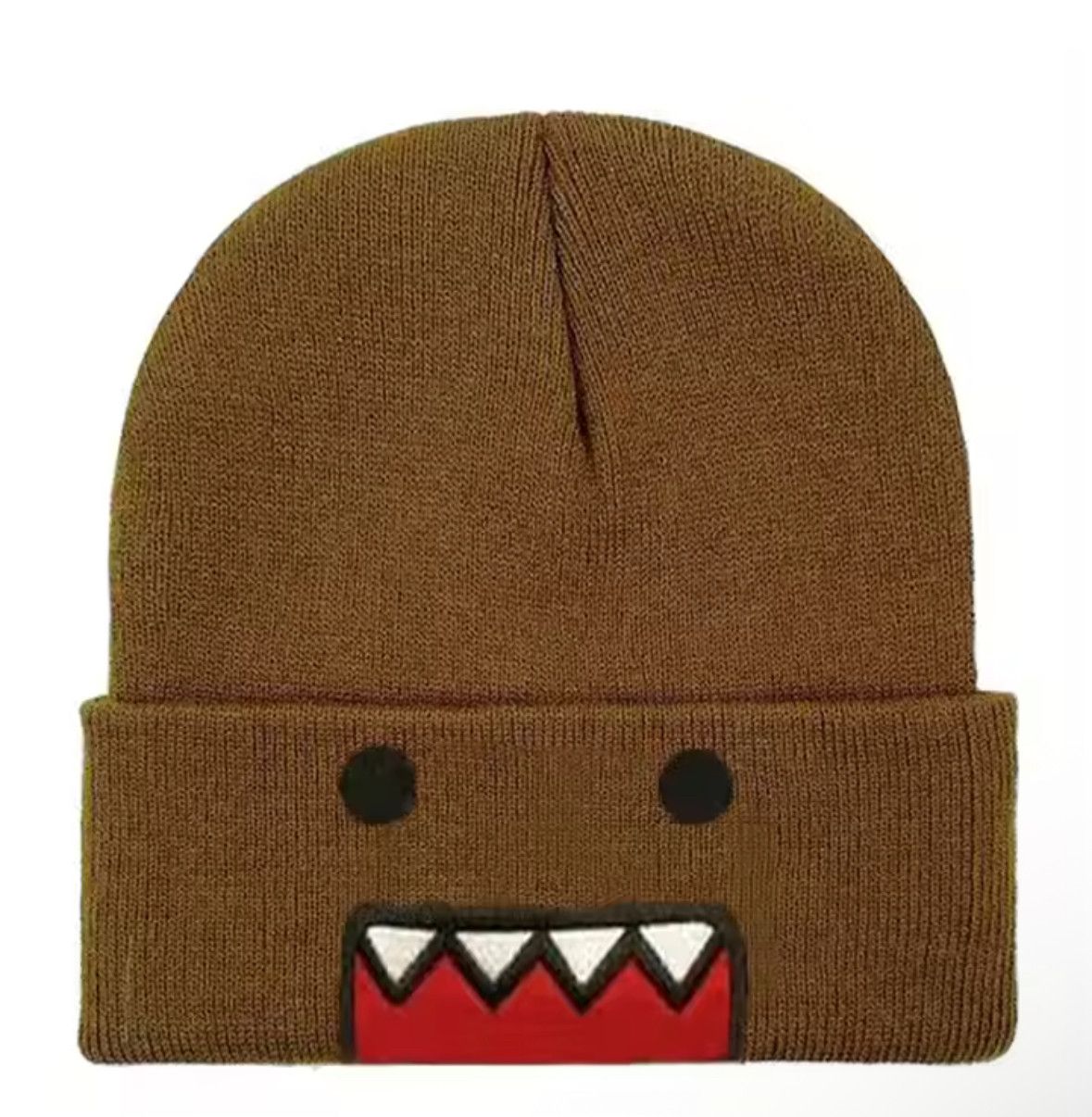 Japanese Brand Y2K Brown Domo Bear Kun Beanie Autumn Winter Warm Hat Size ONE SIZE - 2 Thumbnail