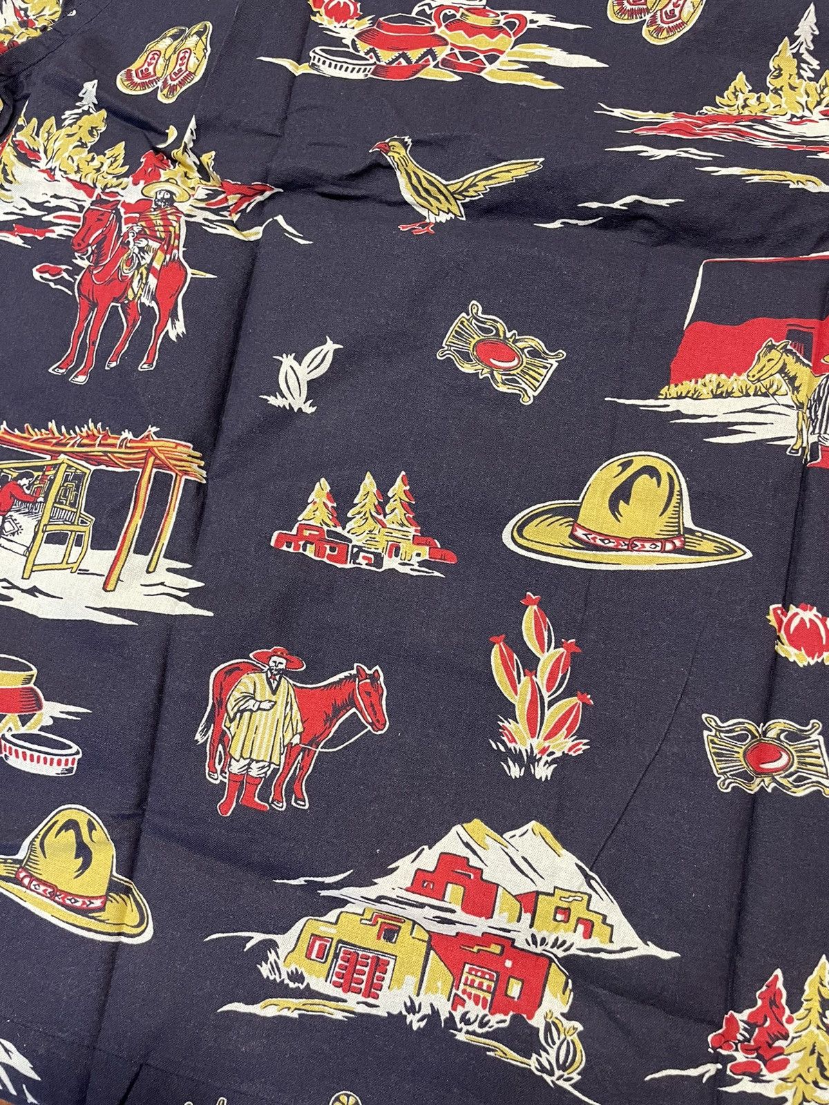 RRL Ralph Lauren RRL Double RL Western Scenic Linen Hawaiian Shirt Size US L / EU 52-54 / 3 - 3 Thumbnail