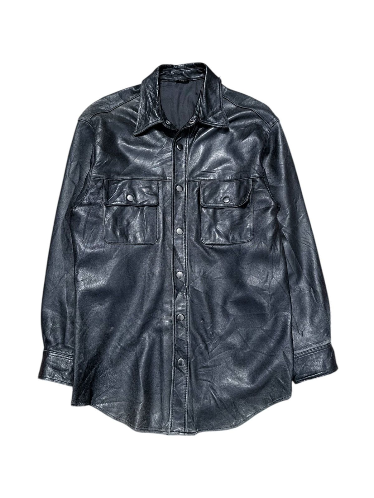 Genuine Leather Vintage UNBRAND Genuine Leather Button Ups Shirt Size US M / EU 48-50 / 2 - 1 Thumbnail
