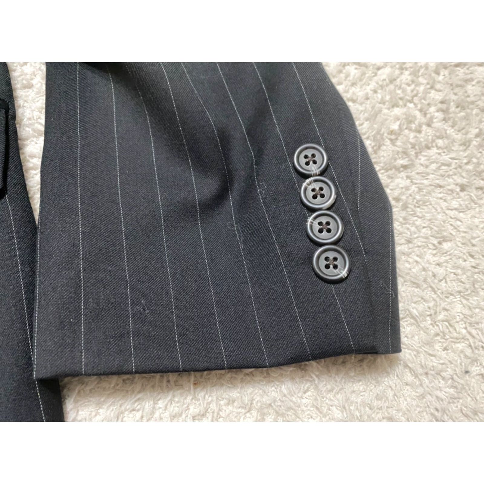 Ralph Lauren Lauren Ralph Lauren Blazer Mens 44 Black Striped Wool Long Sleeve 2-Button Jacket Set? Size US XXL / EU 58 / 5 - 4 Thumbnail