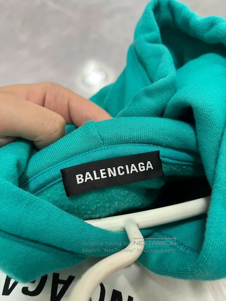 Other Balenciaga Logo printed lake blue hoodie Size US XXS / EU 40 - 4 Thumbnail