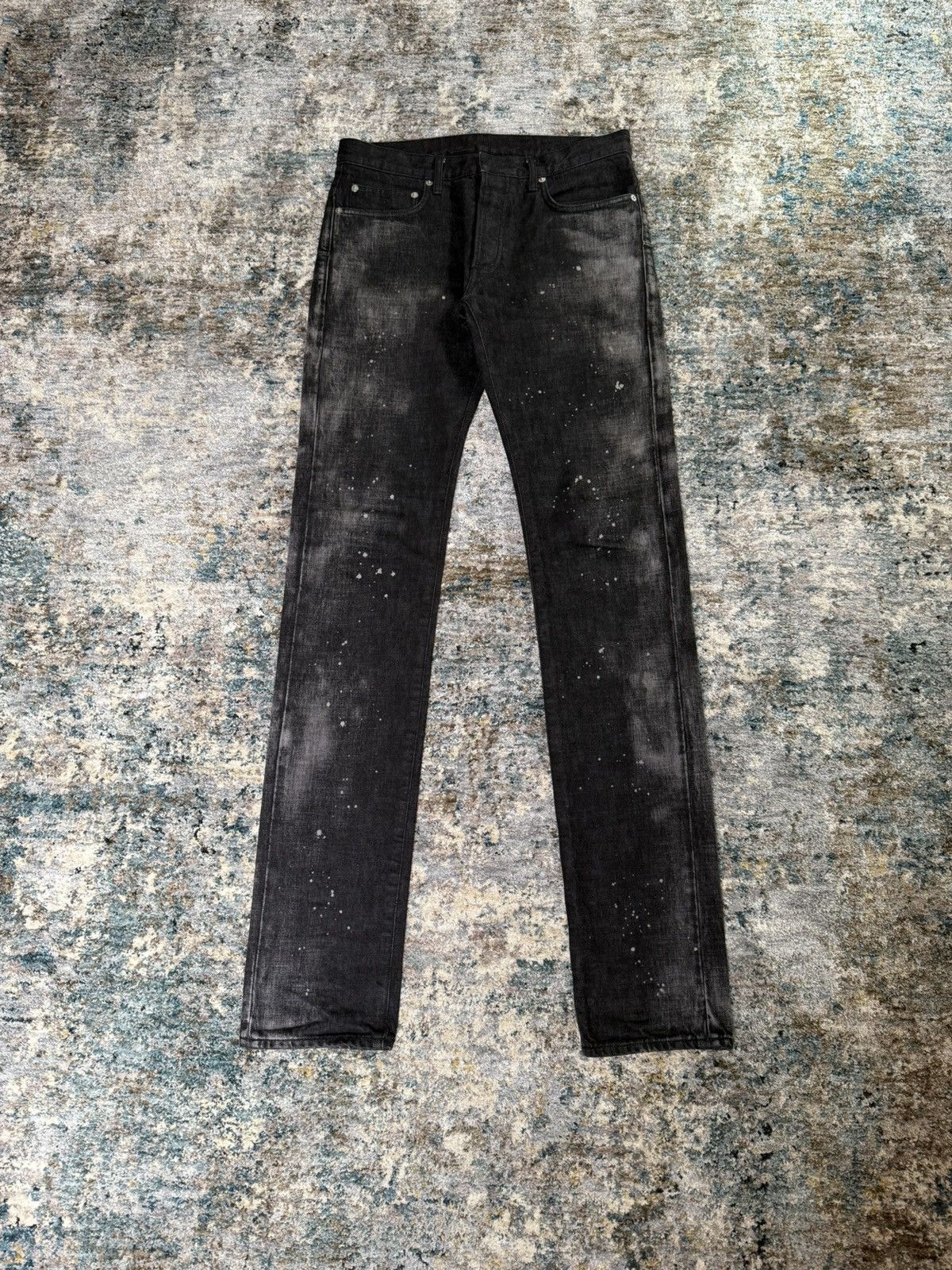 Dior Dior Homme 2014 Black Paint Splatter/ Bleach Denim Size US 30 / EU 46 - 1 Thumbnail