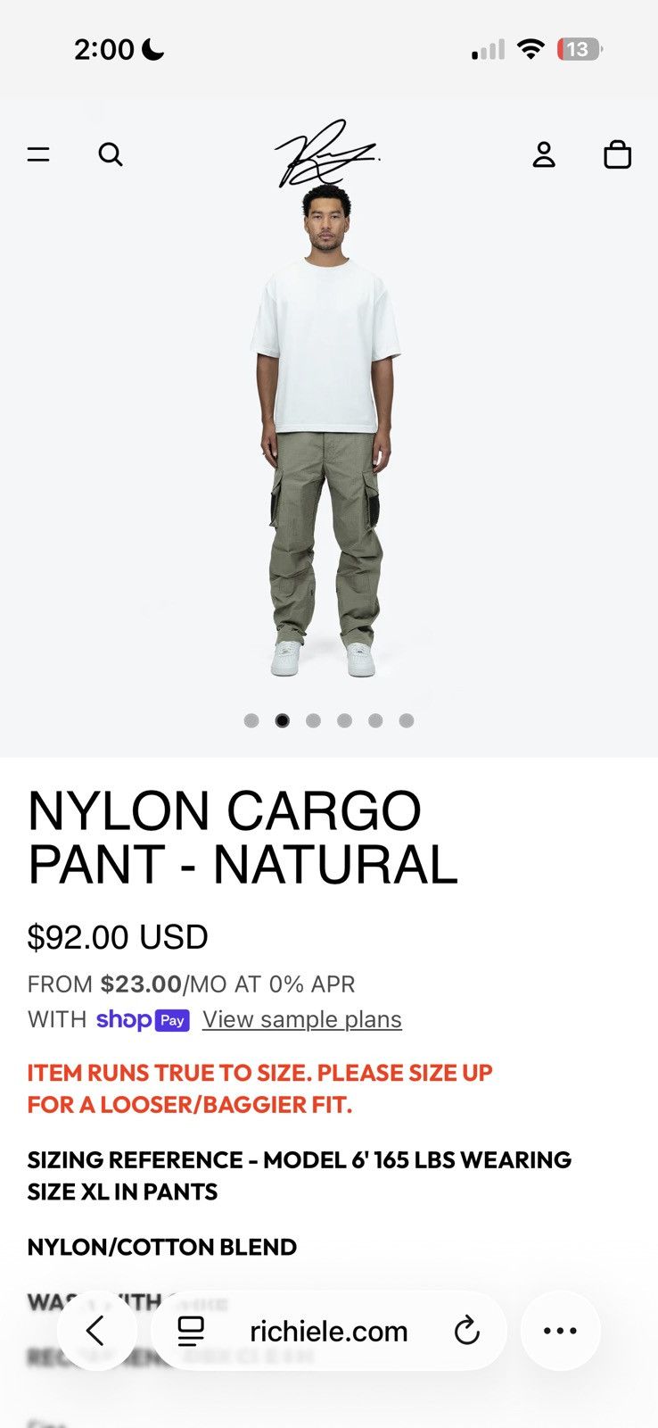 Richie Le Collection Richie Le Collection Cargo Pants Large Size US 34 / EU 50 - 8 Thumbnail