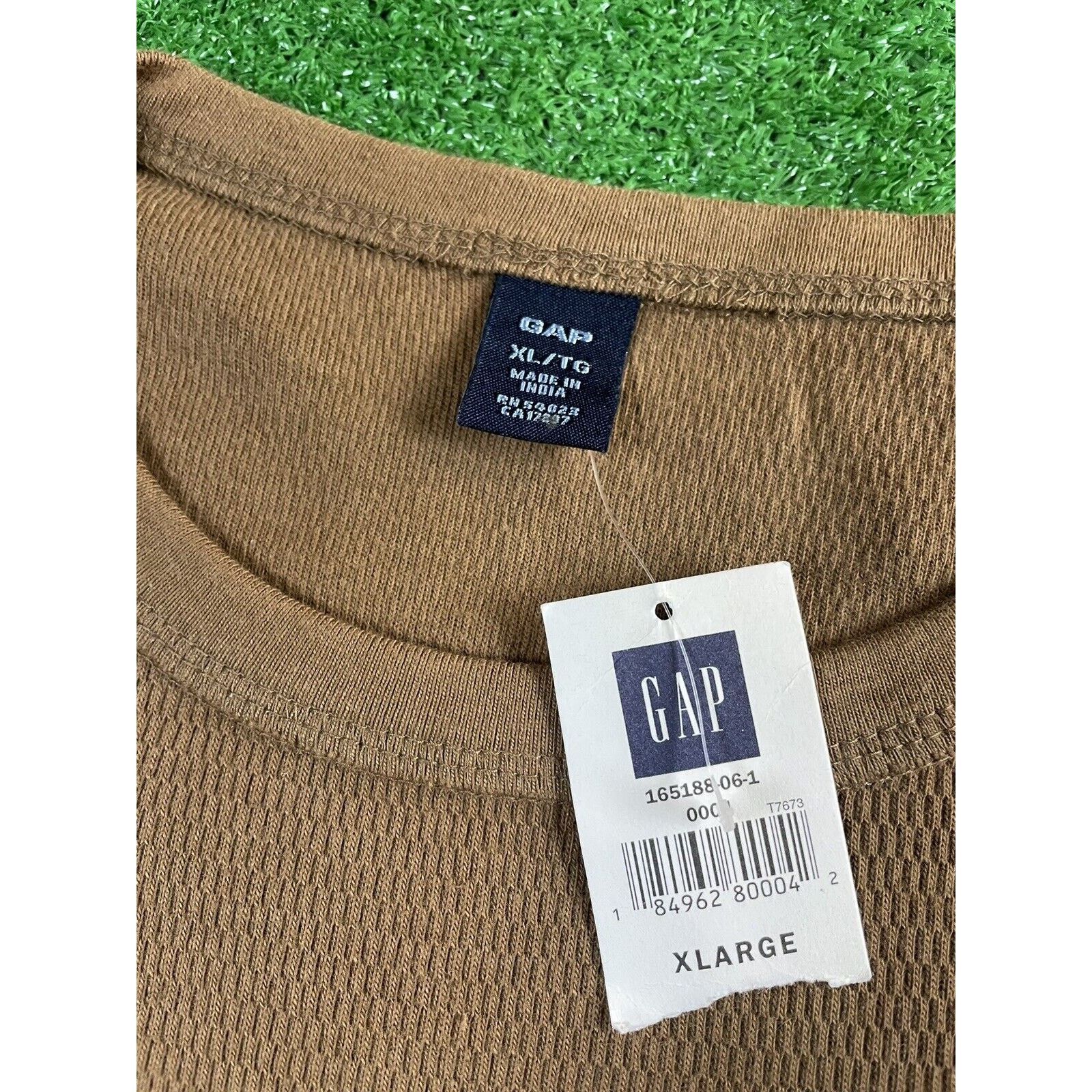 Gap NWT Vintage 90s Y2K GAP XL Thermal Earth Tone Brown Shirt Size US XL / EU 56 / 4 - 2 Thumbnail