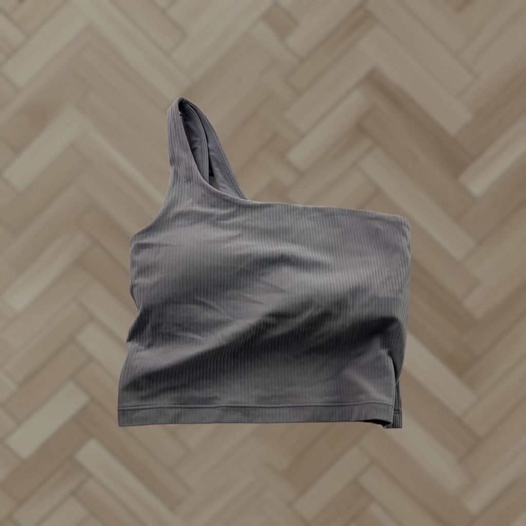 Lululemon Lululemon Nulu Asymmetrical Ribbed Yoga Tank Women 2 Gray Shirt Tank Womens 2 Gray Nulu Yoga Top Size XS / US 0-2 / IT 36-38 - 1 Thumbnail