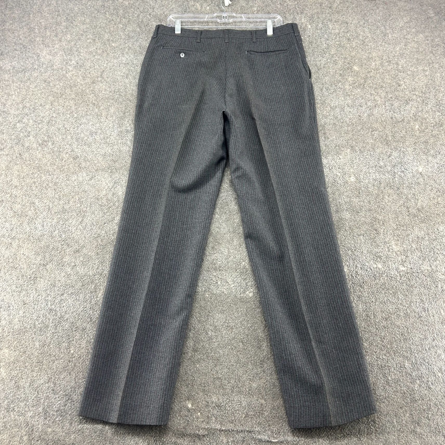 Haggar VINTAGE Haggar Pants Mens 36x32 Grey Chino Pleated Pinstripe Polyester USA 90s Size US 36 / EU 52 - 2 Thumbnail