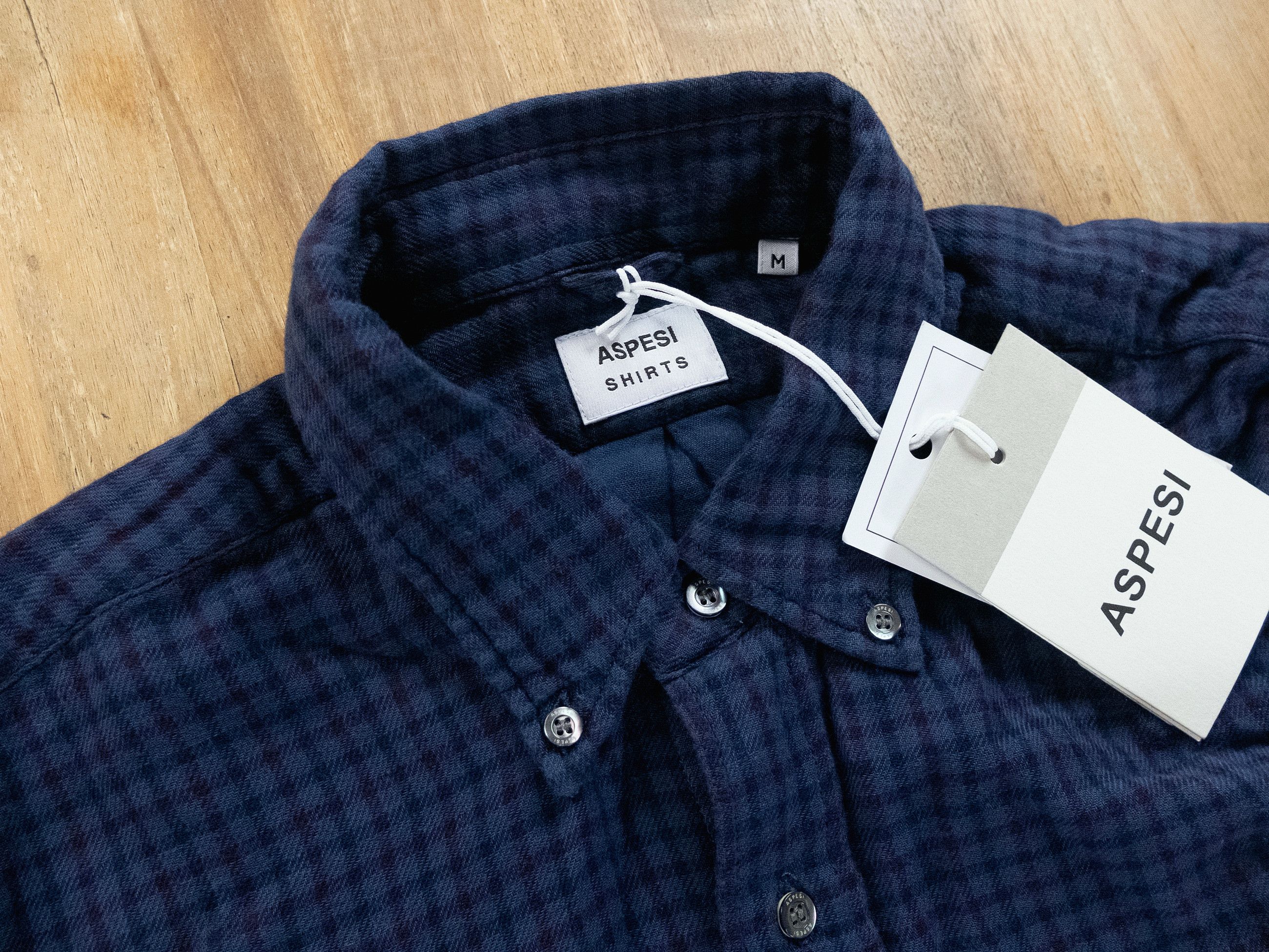 Aspesi ASPESI New Robert blue check button down flannel shirt M Size US M / EU 48-50 / 2 - 5 Thumbnail