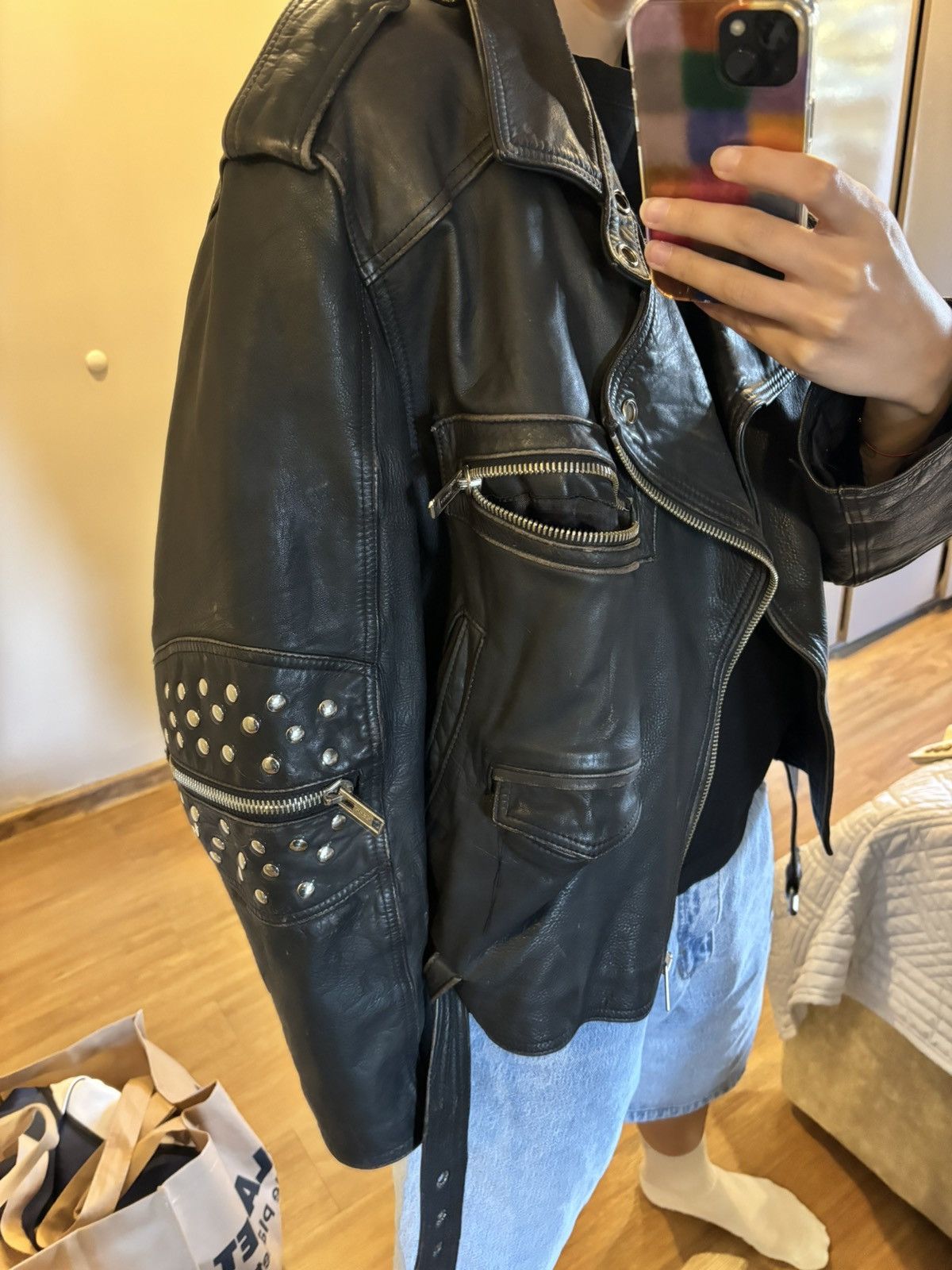 Vintage Real Leather Jacket Size XXL / US 16-18 / IT 52-54 - 12 Thumbnail