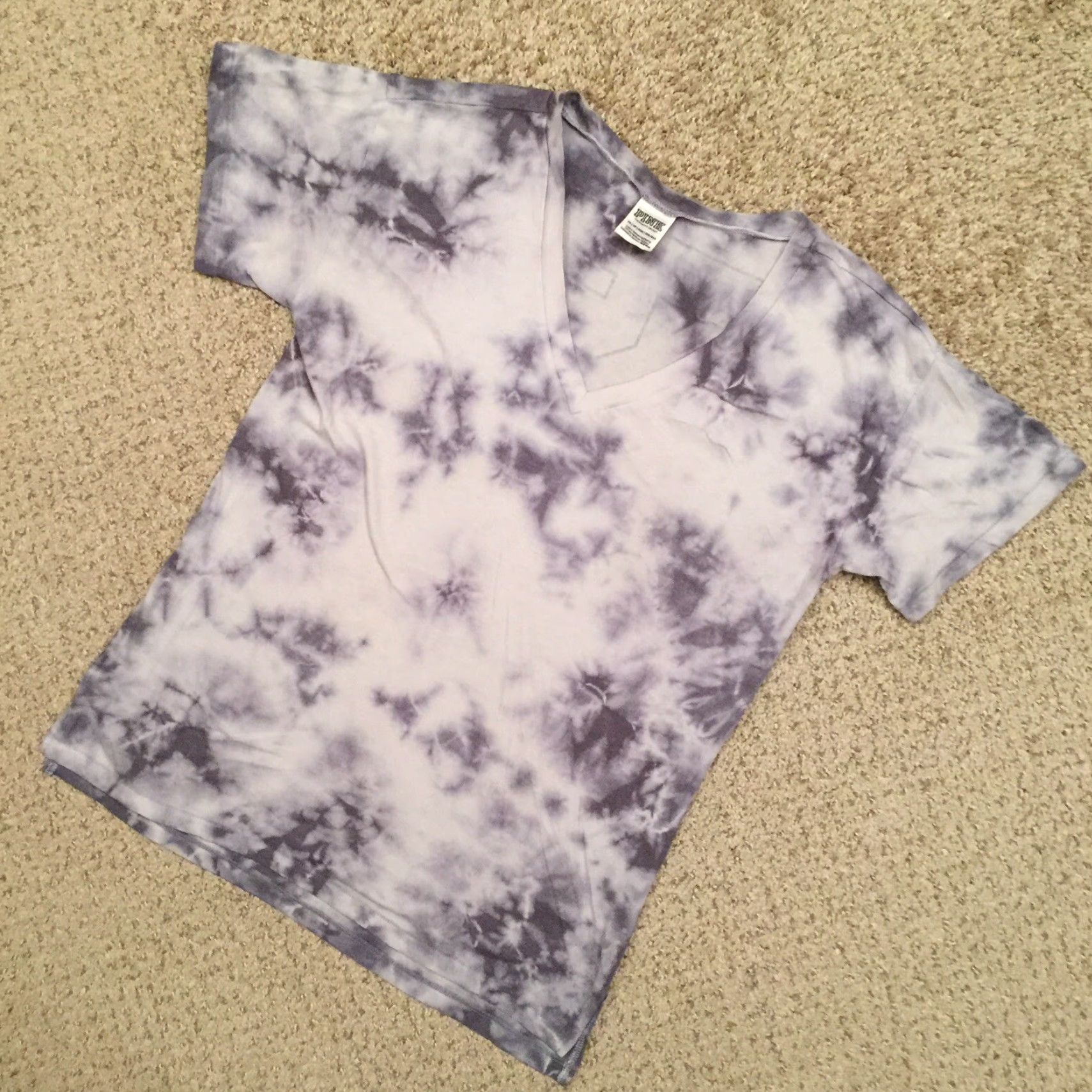 Victoria's Secret Victoria's Secret Shirt XS Purple Tie-Dye Short Sleeve Ladies VS PINK T-Shirt Multicolor V-Neck Casual Females Size XS / US 0-2 / IT 36-38 - 2 Thumbnail