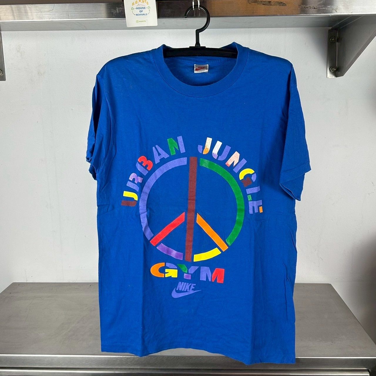 Nike × Vintage Vintage 90s Nike Urban Jungle Gym Spike Lee Peace Tee Size US L / EU 52-54 / 3 - 1 Thumbnail