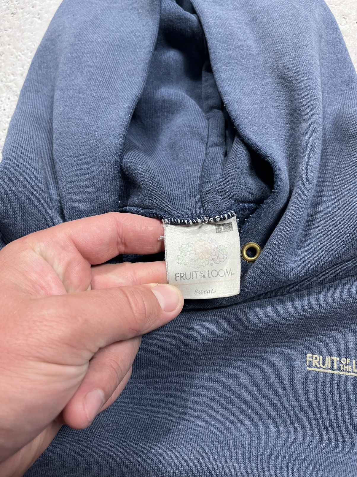 Fruit Of The Loom Distressed Baggy Blank Fruit of the Loom Hoodie Sweatshirt Size US L / EU 52-54 / 3 - 8 Thumbnail