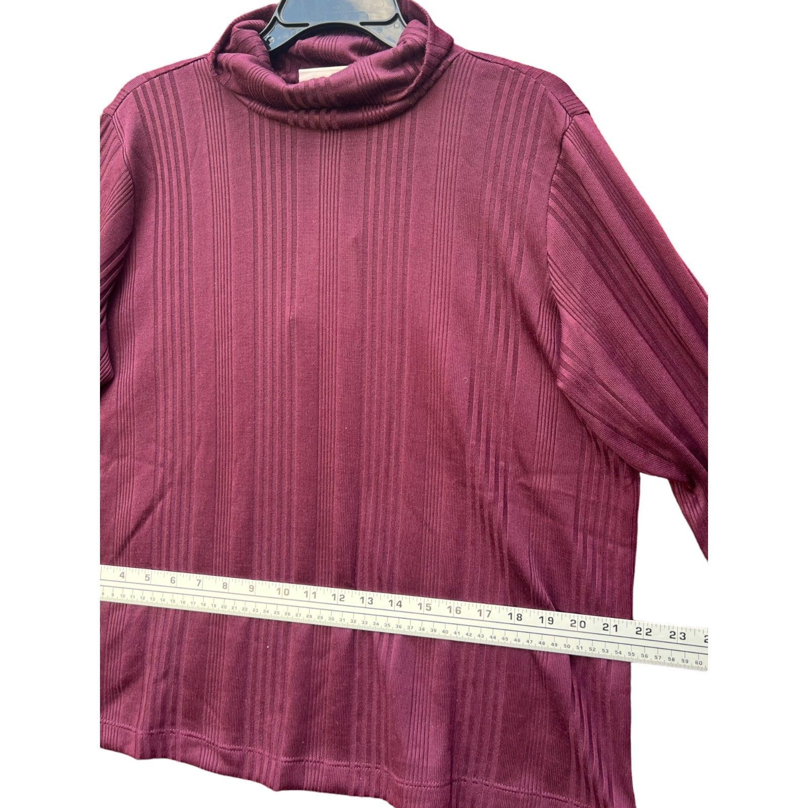 Other Knox Rose - Women's Long Sleeve Turtleneck Top - Plum - 1X Size XL / US 12-14 / IT 48-50 - 5 Thumbnail