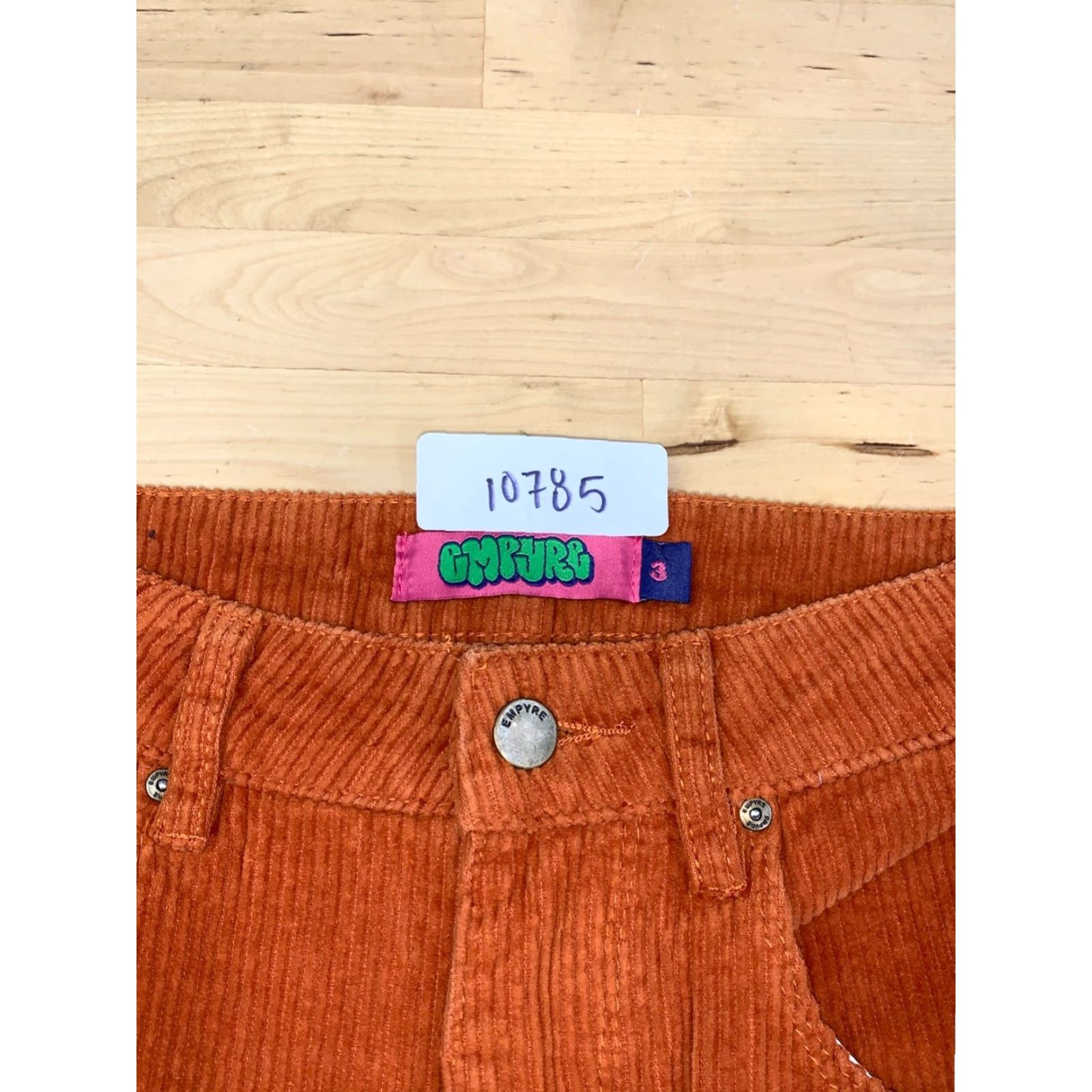 Empyre Empyre Tori Corduroy Pants Womens 3 Orange Corduroy Pants Ankle Baggy 10785 Women Size 26" / US 2 / IT 38 - 3 Thumbnail