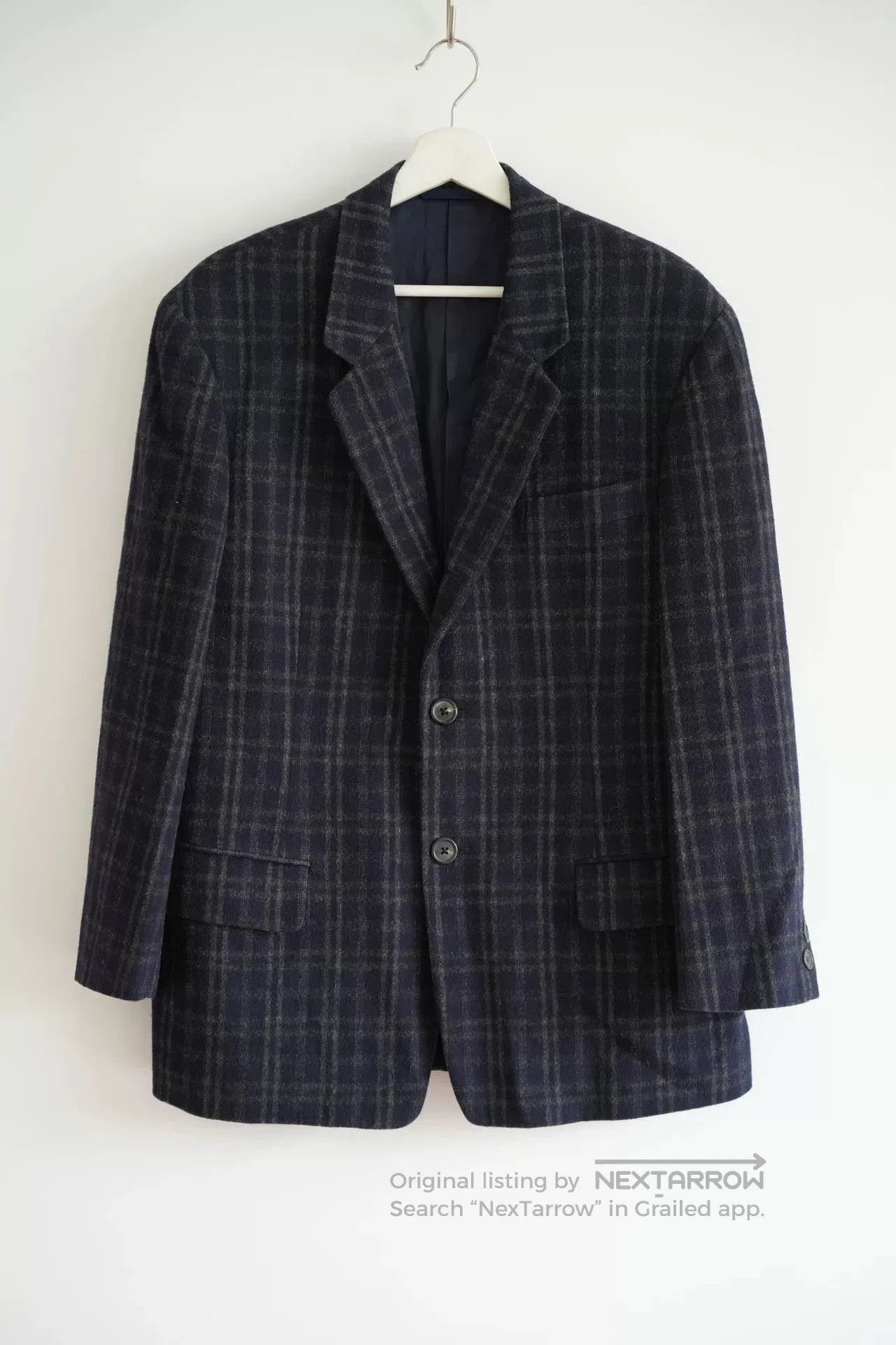 Yohji Yamamoto vintage yohji yamamoto navy plaid suit jacket. Size US S / EU 44-46 / 1 - 1 Thumbnail