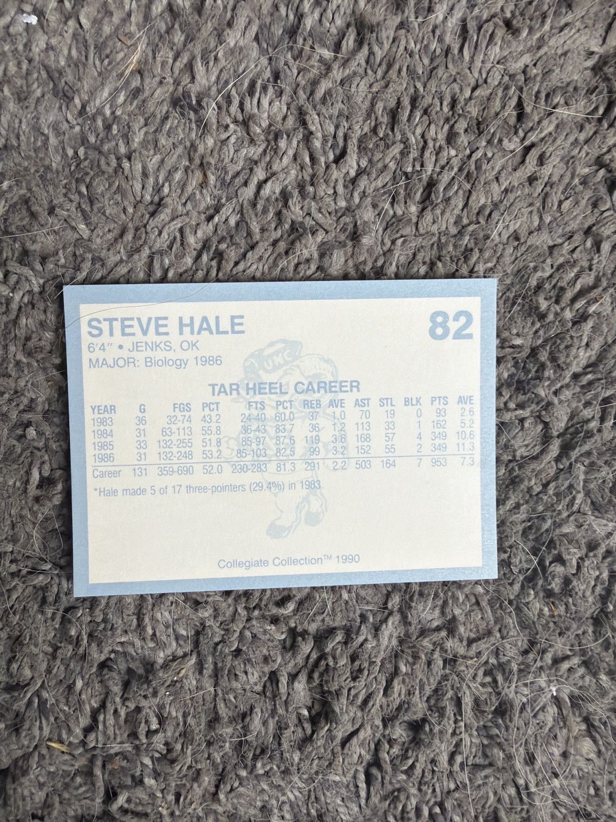 NCAA 1990 Collegiate Collection #82 Steve Hale Card Size ONE SIZE - 2 Thumbnail