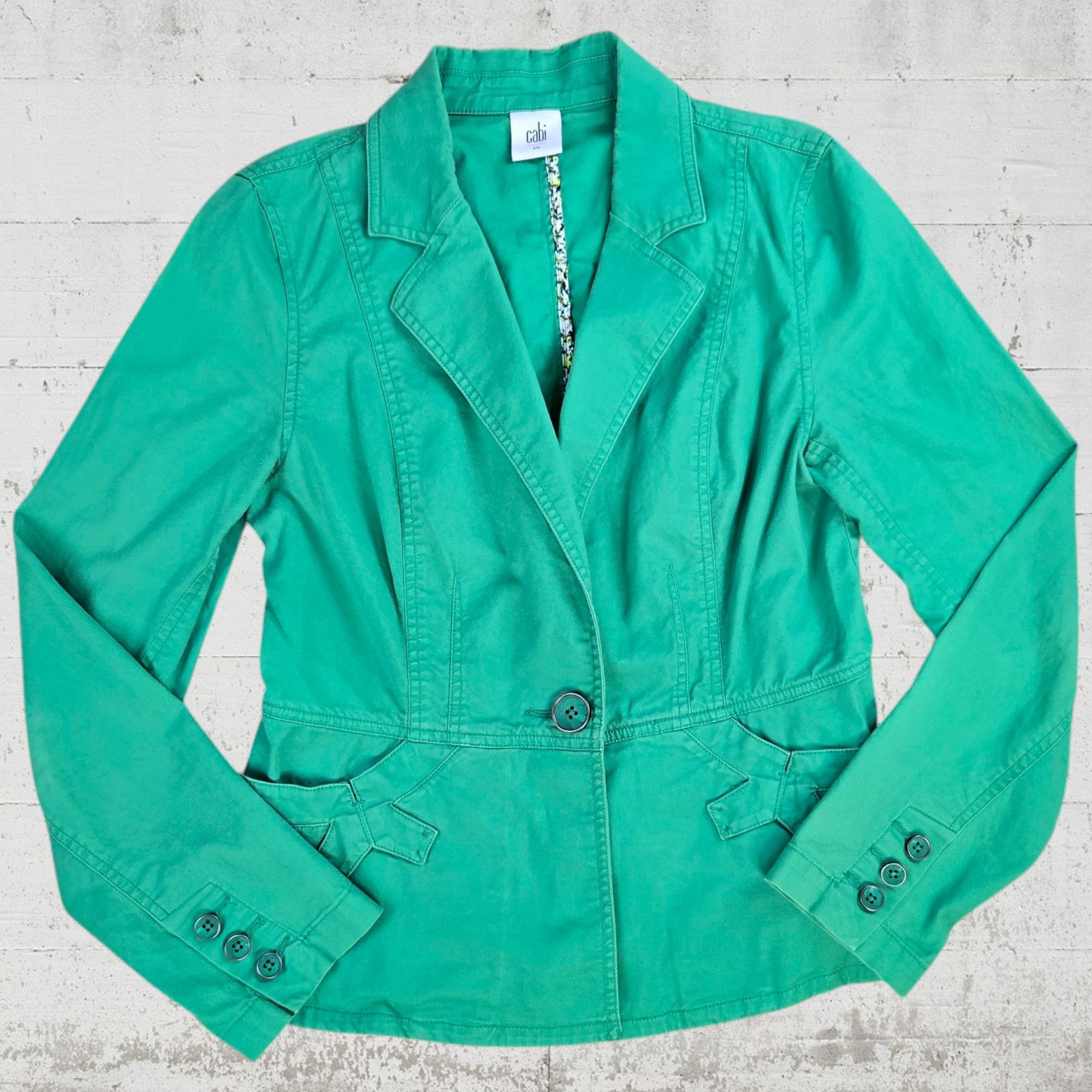 Other CAbi Green Twill Blazer Jacket Size Small Size S / US 4 / IT 40 - 2 Thumbnail