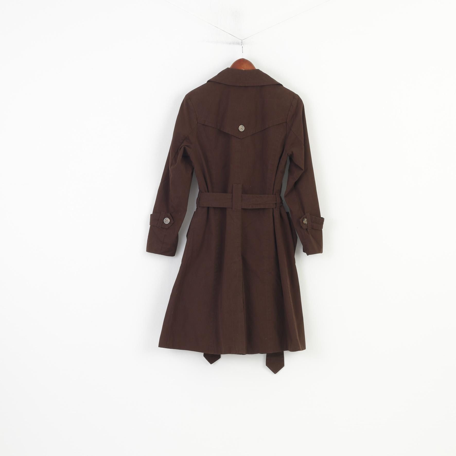 Vintage Leevalley Women M Coat Brown Trench Cotton 9767 Size M / US 6-8 / IT 42-44 - 8 Thumbnail