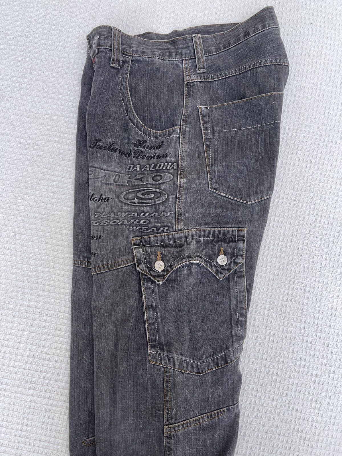 JNCO Last Drop🔥Rare🔥Vintage Piko Hawaiian Cargo Baggy Jeans Size US 29 - 14 Thumbnail