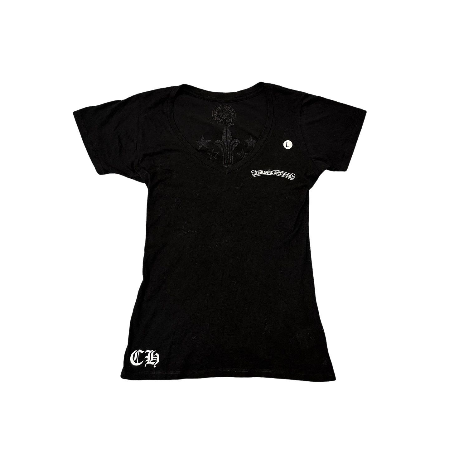 Chrome Hearts × Designer × Luxury Distressed Chrome Hearts V Neck