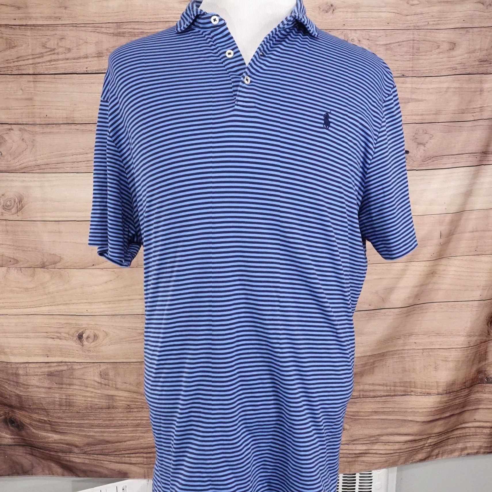 Polo Ralph Lauren Polo Ralph Lauren Polo Shirt Mens XL Blue Stripe Classic Fit Soft Touch Cotton Shirt Size US XL / EU 56 / 4 - 3 Thumbnail
