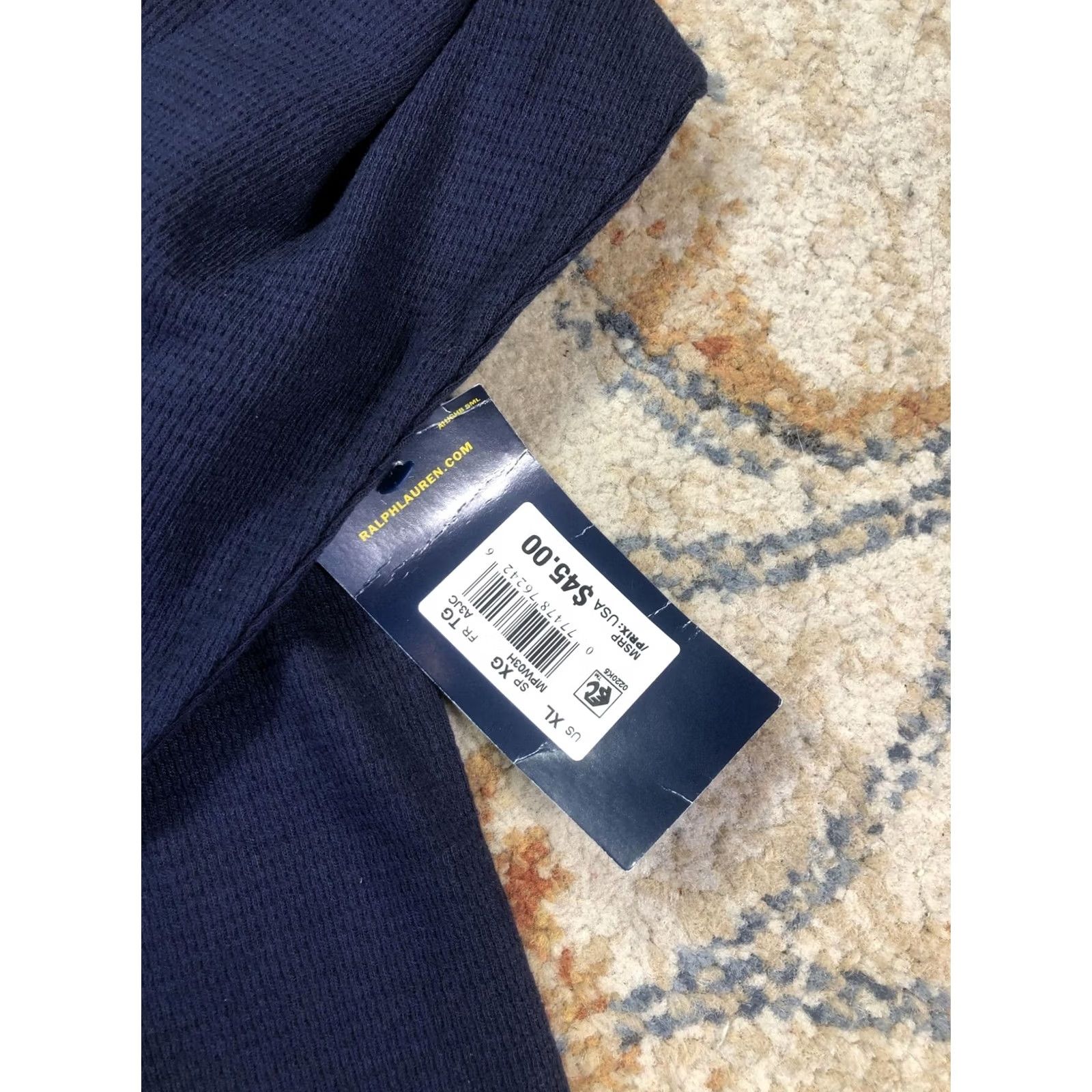 Polo Ralph Lauren Polo Ralph Lauren Sleepwear Shirt Mens XL Blue Waffle Polo Bear Long Sleeve Top Size US XL / EU 56 / 4 - 6 Thumbnail
