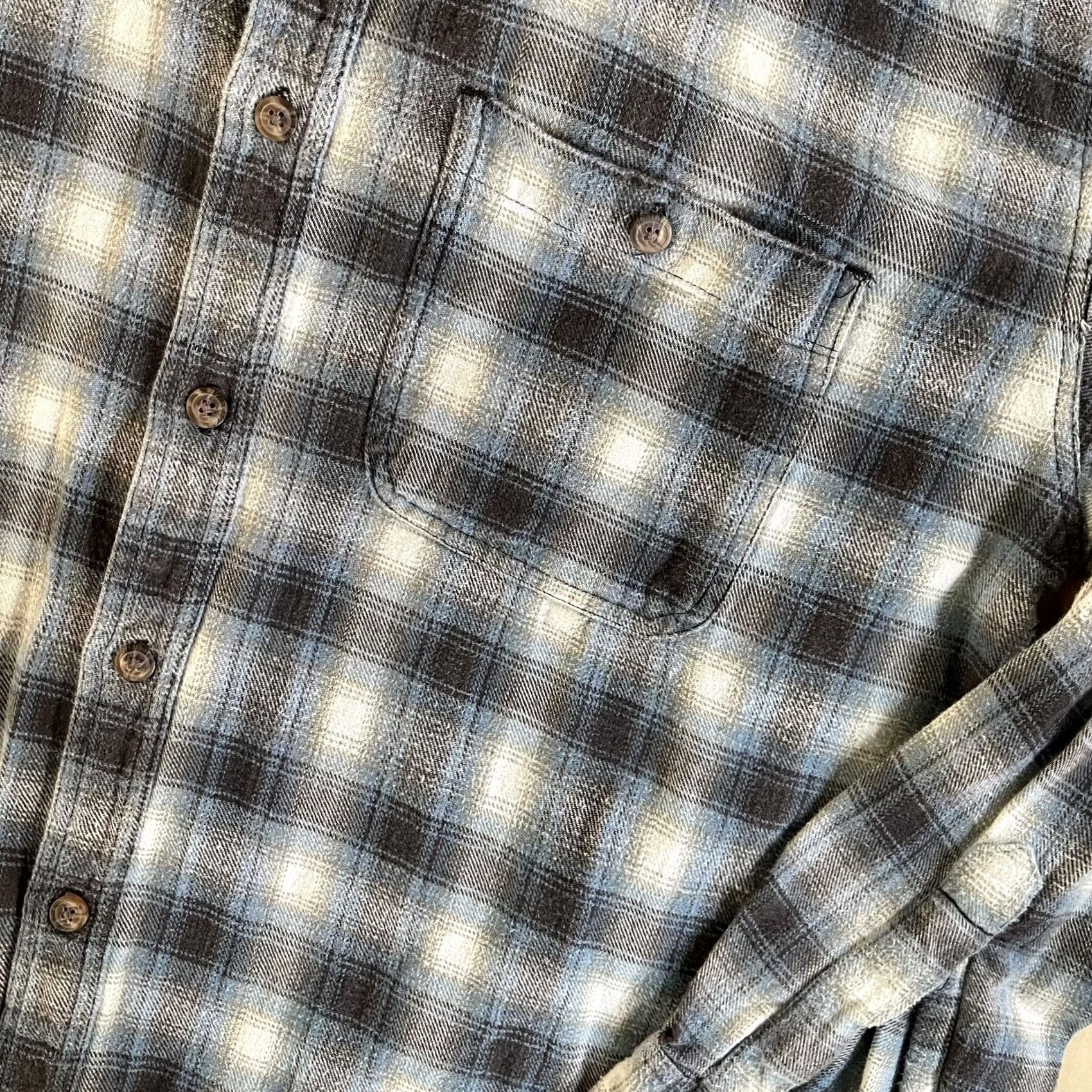 Vintage VINTAGE Bit & Bridle Mens Large Blue Plaid Button Up Western Flannel Shirt Size US L / EU 52-54 / 3 - 2 Thumbnail