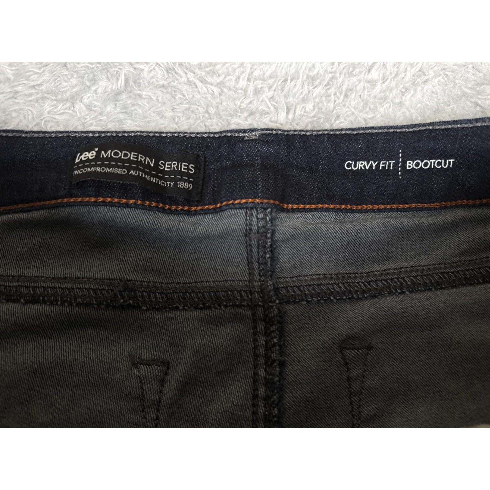 Lee Lee Modern Series Jeans Womens Bootcut Regular 16 Blue Dark Wash Mid Rise Stretch 34x30 Size 38" / US 16 / IT 52 - 6 Thumbnail
