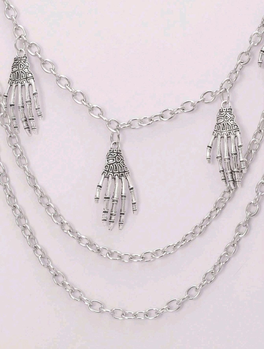 Japanese Brand × Vintage Halloween Silver Ghost Hand Metal Three-layer Chain sh Size ONE SIZE - 3 Thumbnail