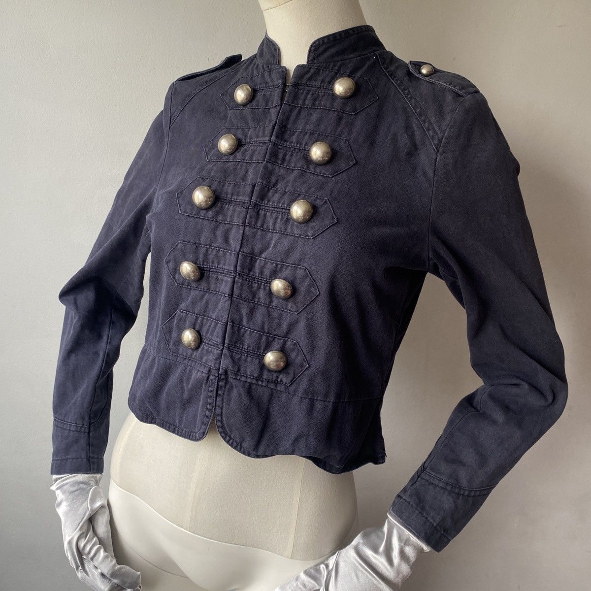 Vintage AvantGarde military alt Y2K indie sleaze cropped jacket Size S / US 4 / IT 40 - 1 Thumbnail