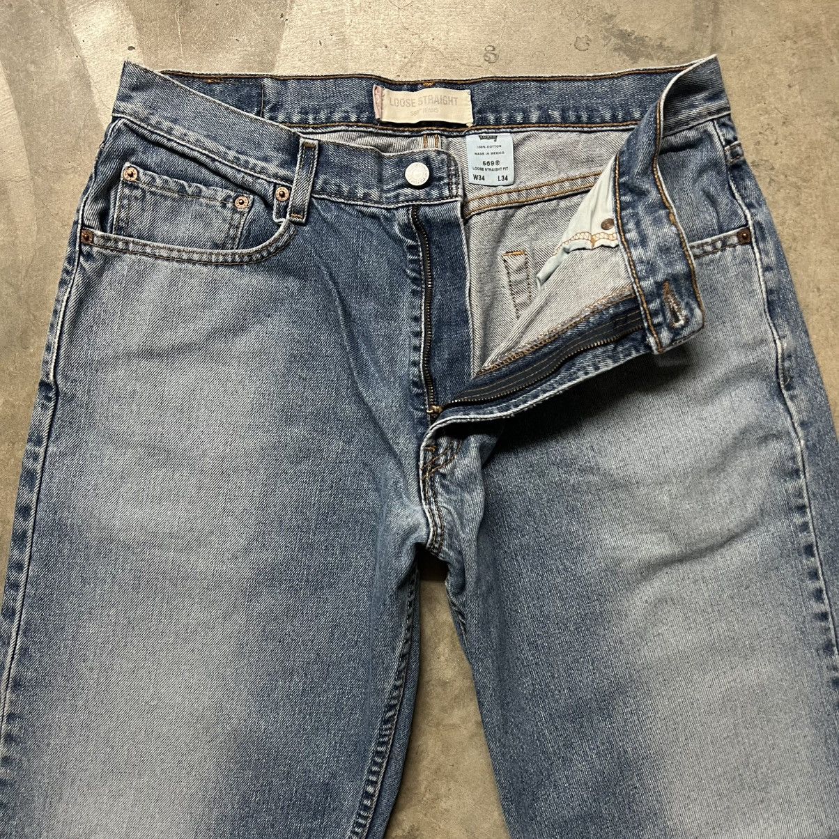 Levi's × Levi's Vintage Clothing Levi’s 569 BAGGY Loose Straight-Fit Wide Leg Denim Jeans Size US 34 / EU 50 - 6 Thumbnail