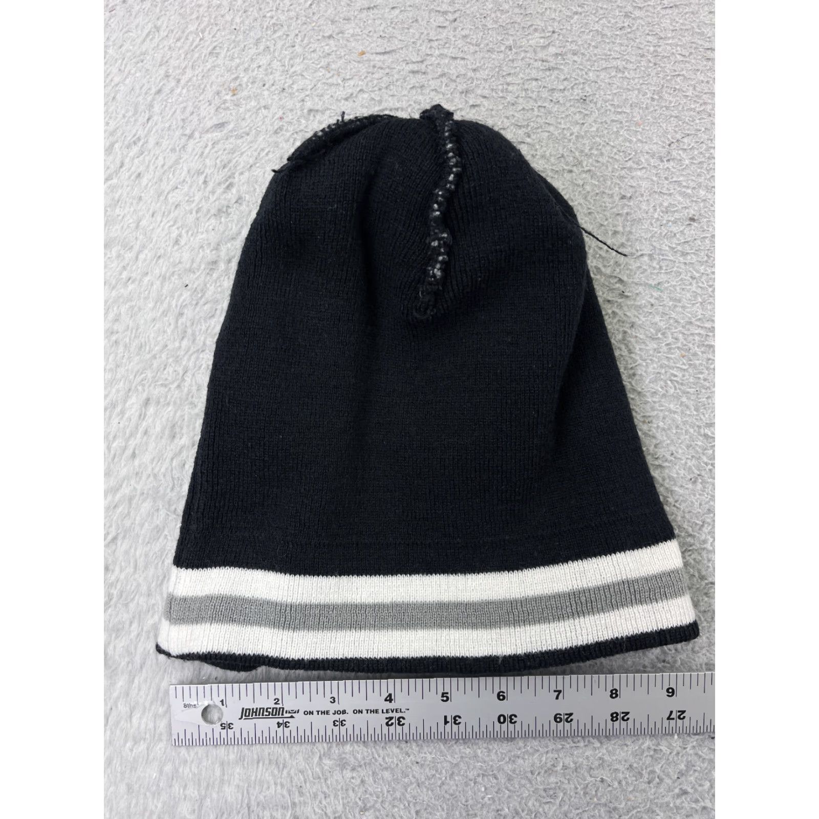 Vintage Washington DC Beanie Toque Unbranded Knit Acrylic Adult One Size Gray Stripe Pom Hat Mens Size ONE SIZE - 6 Thumbnail