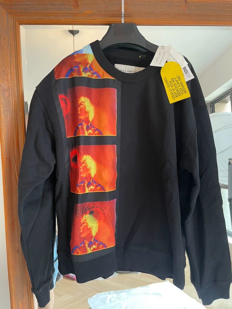 Dries Van Noten DRIES VAN NOTEN Black printed sweatshirt Size US L / EU 52-54 / 3 - 7 Thumbnail
