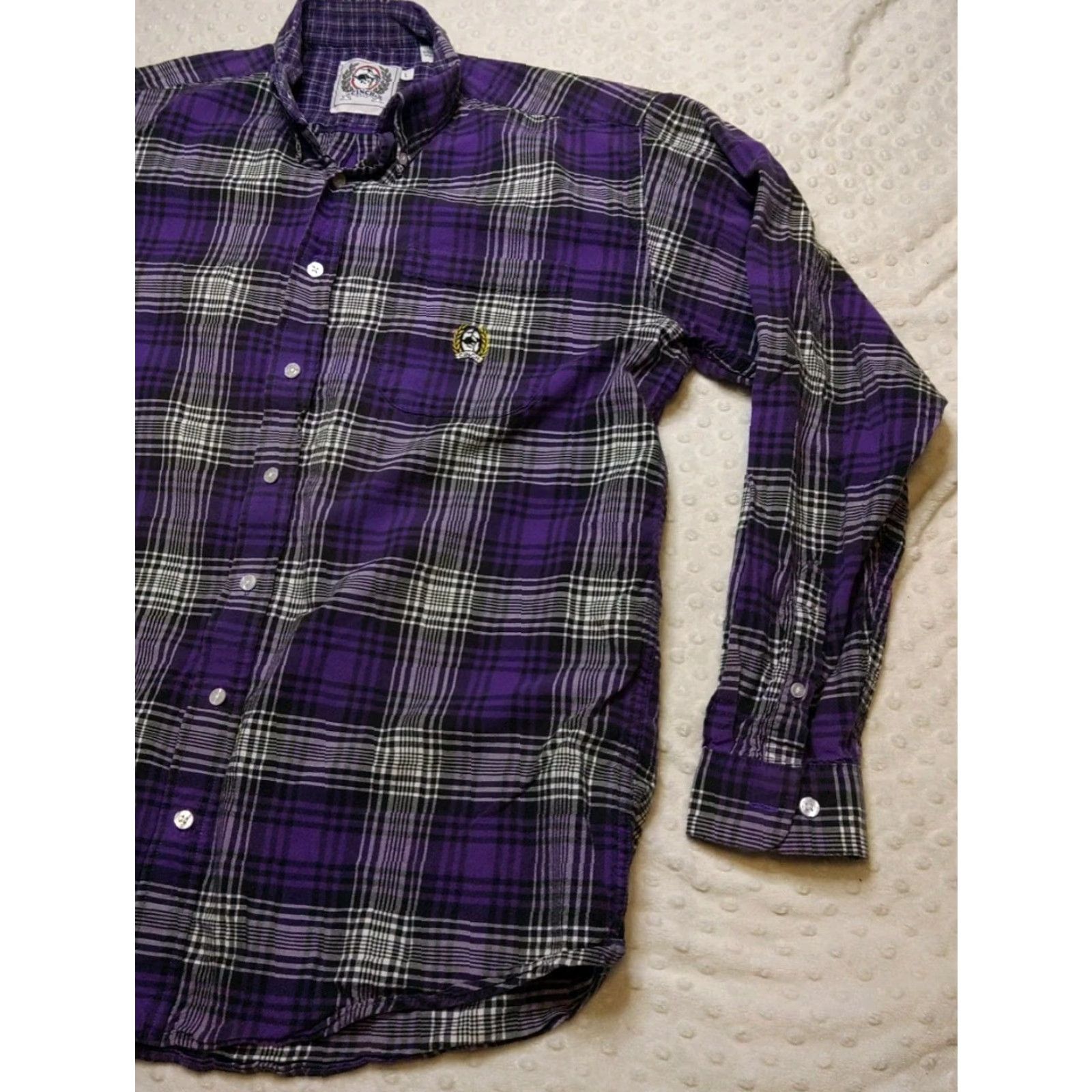 Vintage Cinch Button-Down Shirt L Mens Purple Plaid Western Cowboy Vintage Cotton Long Sleeve Workwear Size US L / EU 52-54 / 3 - 2 Thumbnail