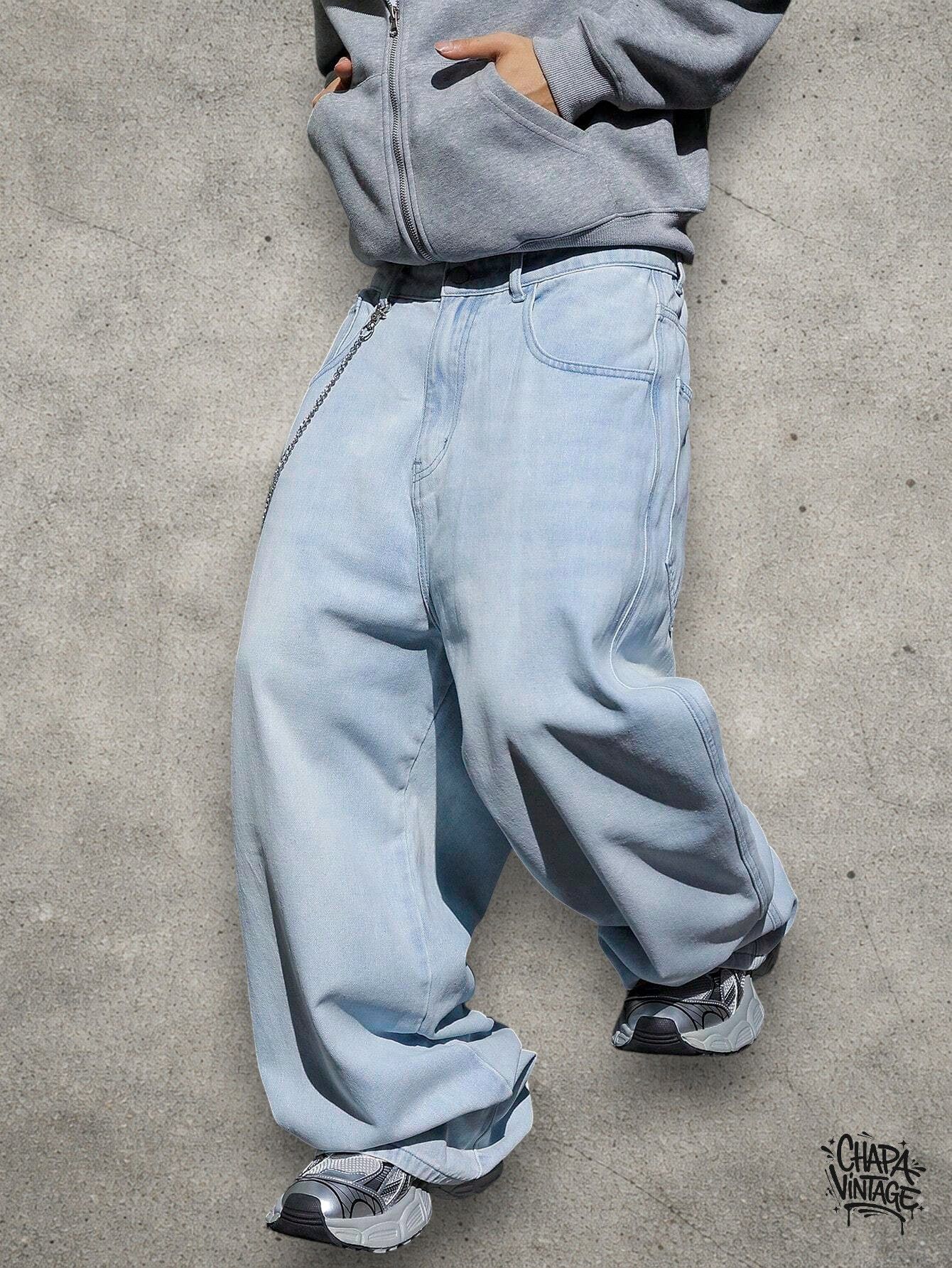 Vintage Baggy washed light jeans Size US 32 / EU 48 - 1 Thumbnail