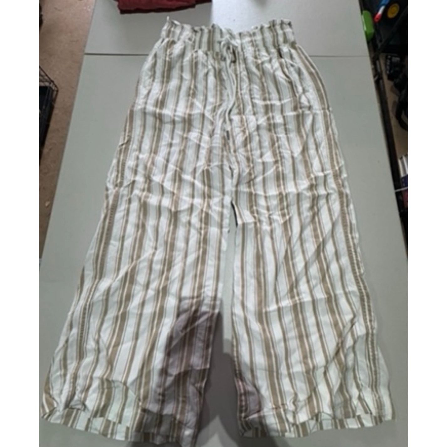 Loft LOFT Womens XS Striped Wide Leg Pants Pull On Elastic Waist Size 26" / US 2 / IT 38 - 3 Thumbnail