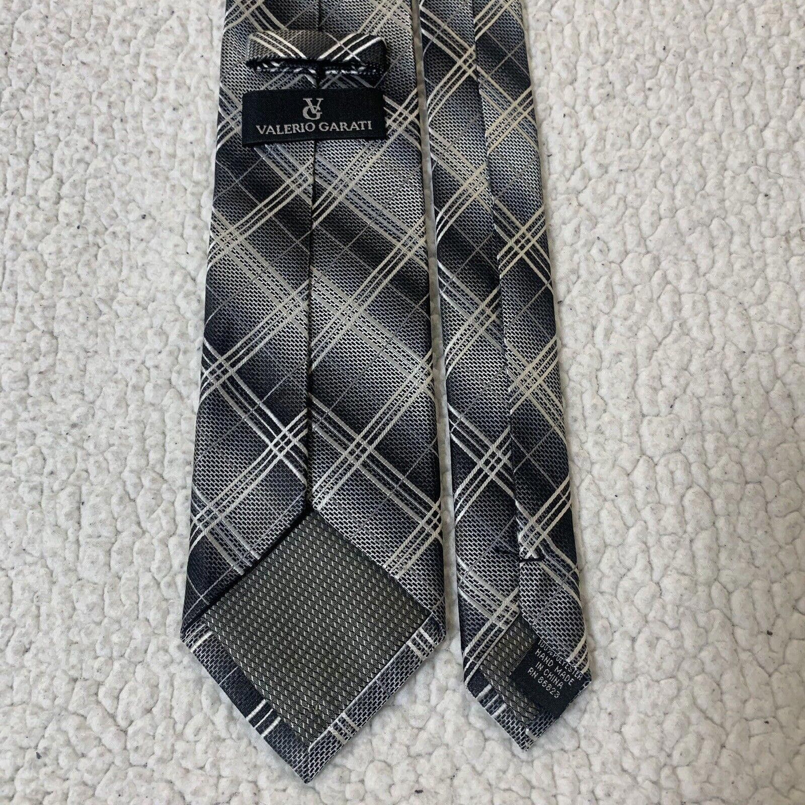 Other Valerio Garati Men's Plaid Neck Tie Gray Black White Size ONE SIZE - 3 Thumbnail