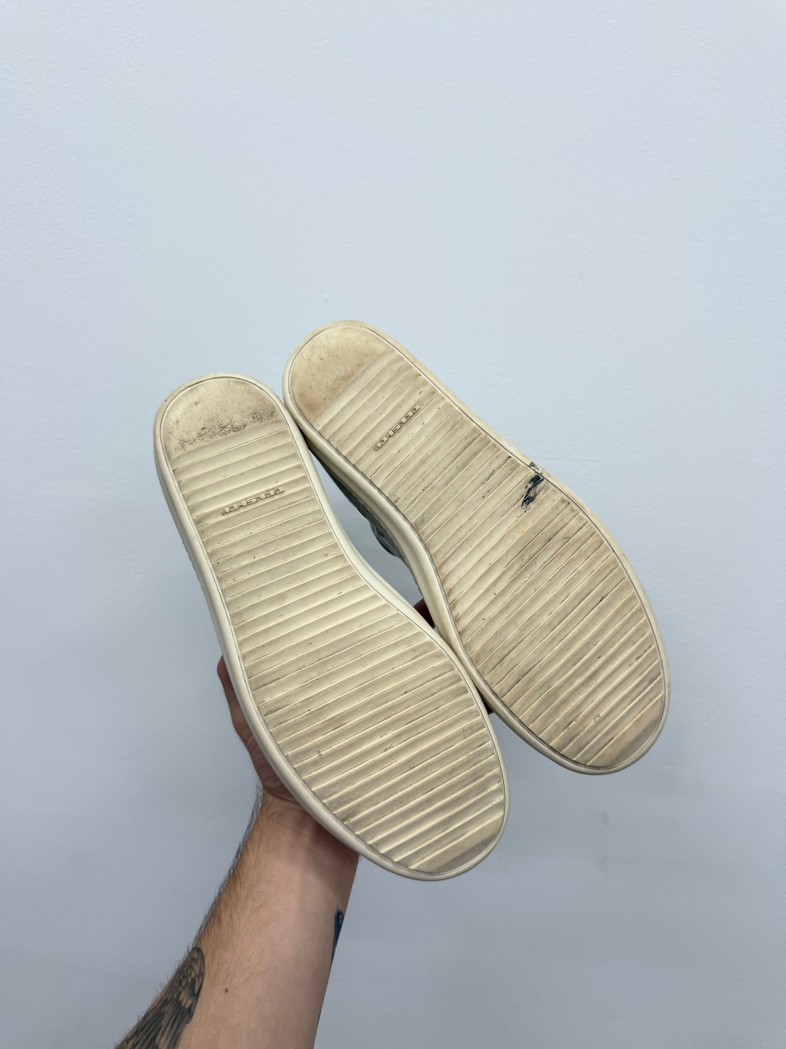 Rick Owens Drkshdw Rick Owens DRKSHDW Cream Ramone Sneakers - Size 44 (US 11) Size US 11 / EU 44 - 4 Thumbnail