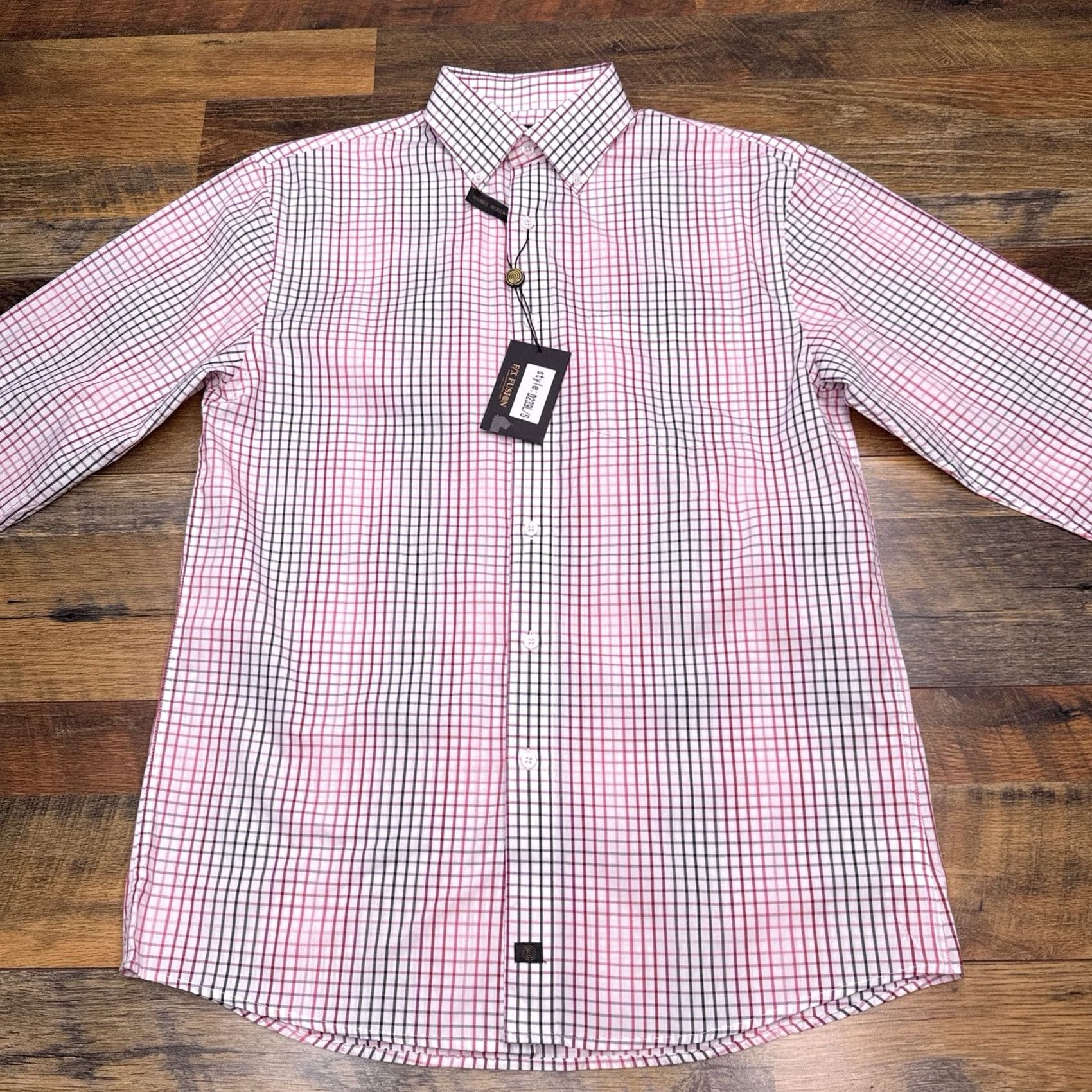 Vintage FX Fusion Shirt Mens Medium Red Check Button Up Wrinkle Resistant New Size US M / EU 48-50 / 2 - 3 Thumbnail
