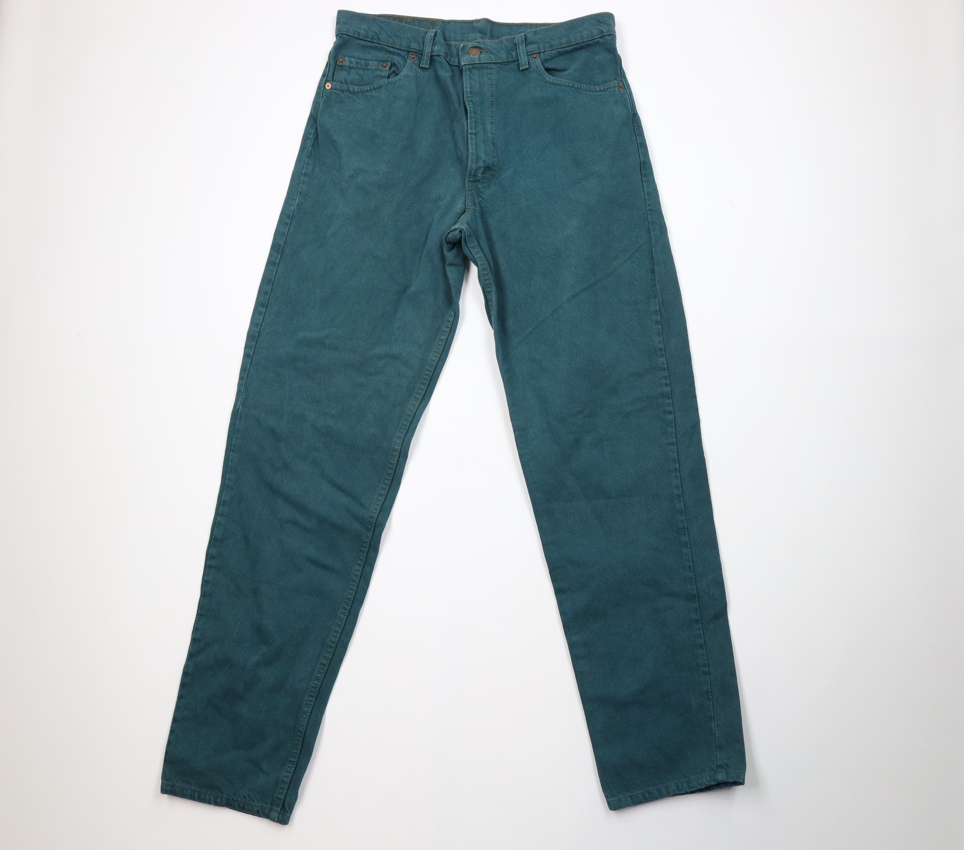 Levi's Vintage 90s Levis 550 Fit Denim Jeans Green Cotton USA Size US 36 / EU 52 - 1 Thumbnail