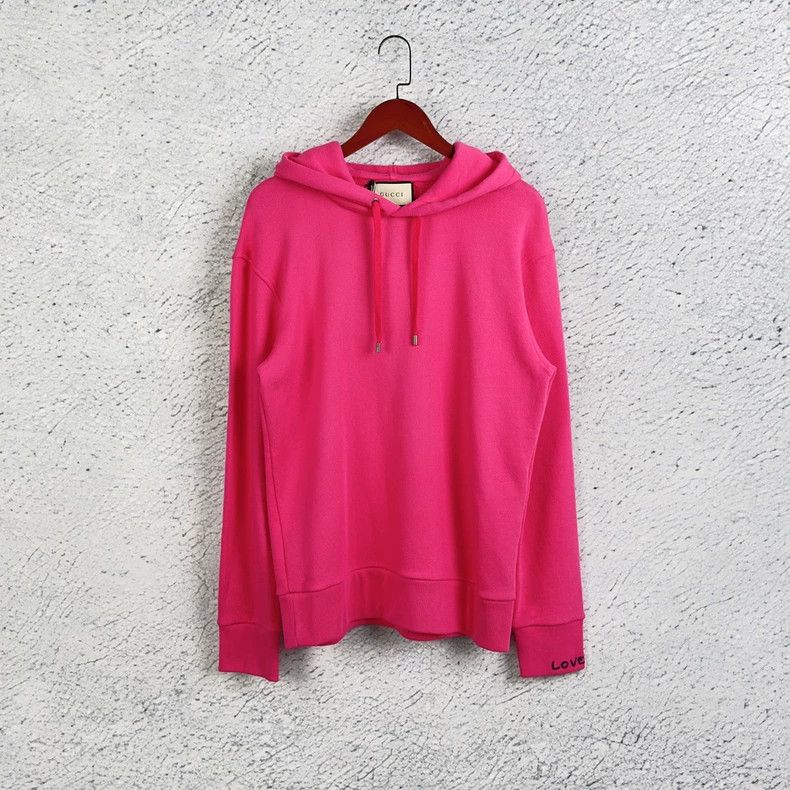 Gucci GucciRose pink hooded beaded logo sweatshirt love hoodie 25 Size S / US 4 / IT 40 - 1 Thumbnail