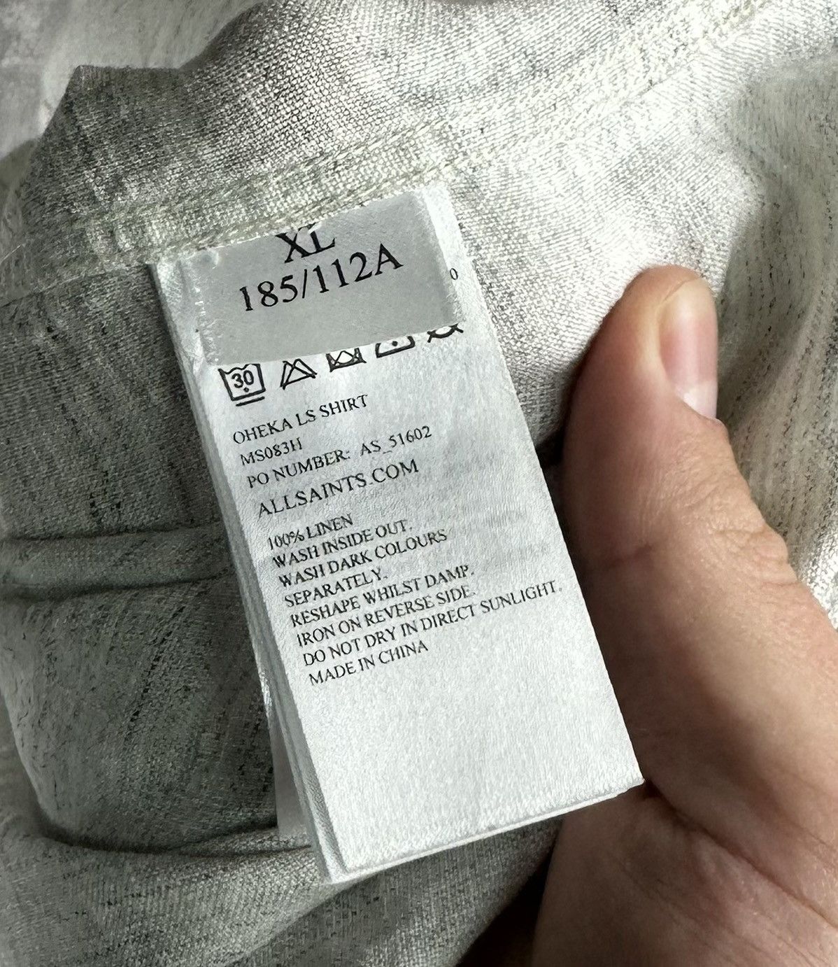 Allsaints Allsaints Oheka Linen Shirt Button Up Size US XL / EU 56 / 4 - 7 Thumbnail
