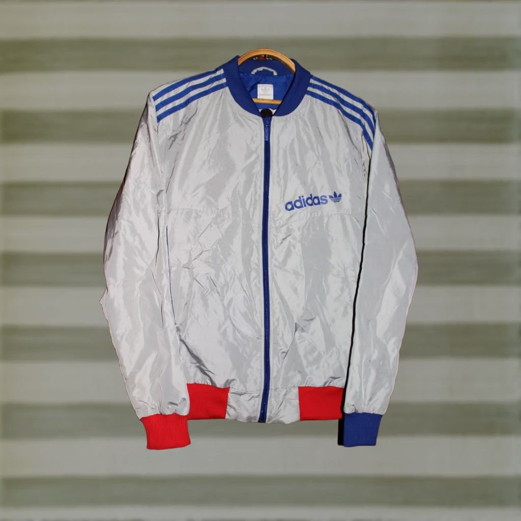 Adidas VINTAGE Adidas Originals Neo Track jacket Mens Adults M Grey/Blue/Red Colourway Size US M / EU 48-50 / 2 - 1 Thumbnail