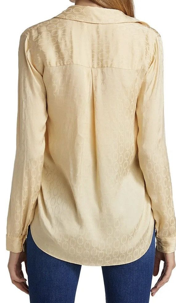 L'AGENCE L'AGENCE Holly Chain-Print Silky Collared Blouse Size S / US 4 / IT 40 - 6 Thumbnail