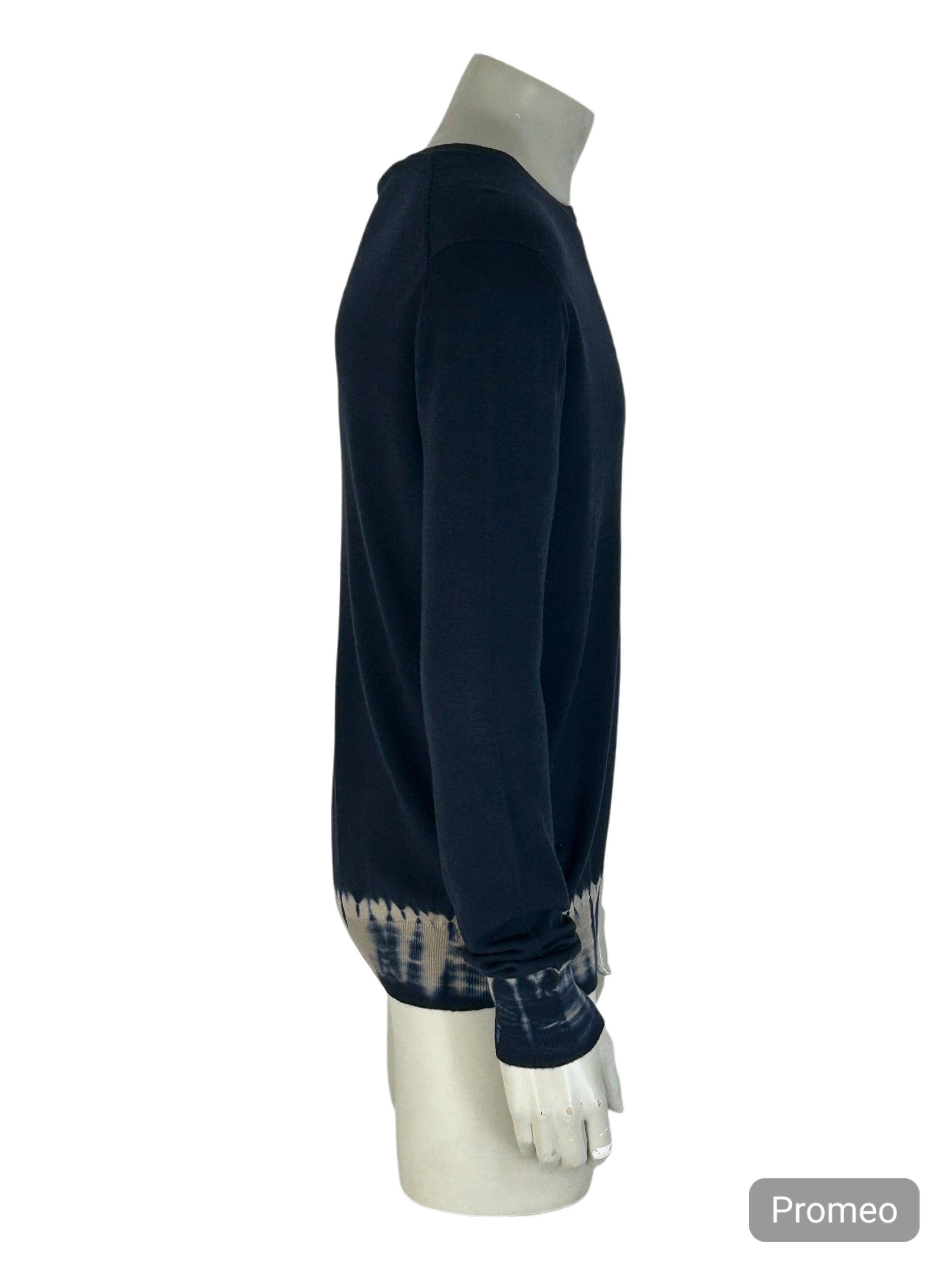Prada Prada Fine Gauge Silk Mix Bleach Detail Crew Neck Knitwear Size US XL / EU 56 / 4 - 2 Thumbnail