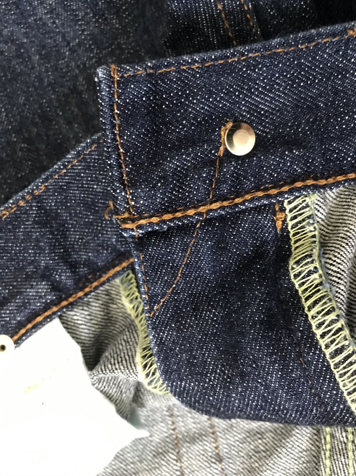 Japanese Brand ONIGASHIMA Raiijin Painted Blue Denim Jeans Size US 36 / EU 52 - 11 Thumbnail